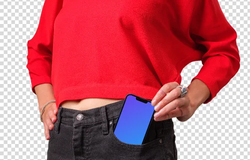 Mockup of iPhone pulling out of the pocket