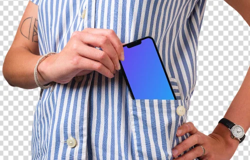 Mockup of iPhone sliding to the pocket