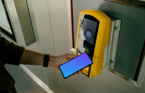 NFC payment and Google Pixel mockup