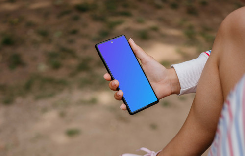 Ping-pong player reading on the smartphone mockup
