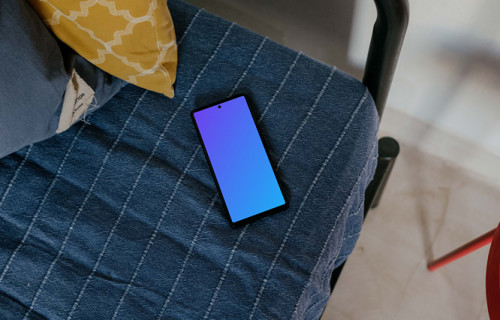 Pixel 6 mockup on a chair
