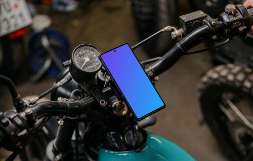 Pixel 6 Mockup on a motorcycle