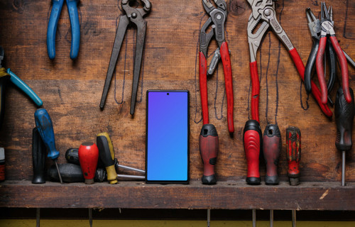 Pixel 6 mockup placed next to some pliers