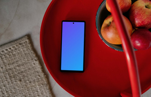 Pixel 6 mockup placed on a tray