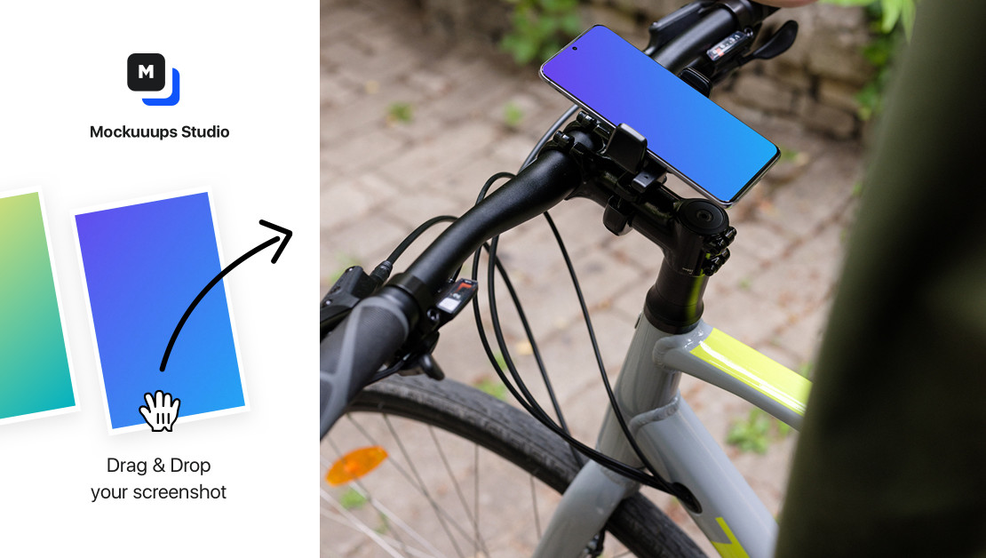 Download Side view of a bike with Samsung S20 mockup in bike mount ...