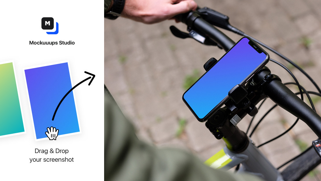 Download Side view of riding a bike with iPhone 11 Pro mockup in ...