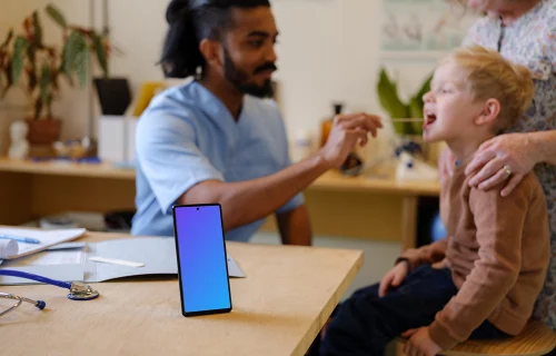 Smartphone in the children's doctor's office