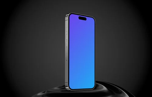 Standing Smartphone Mockup on the Abstract Shape