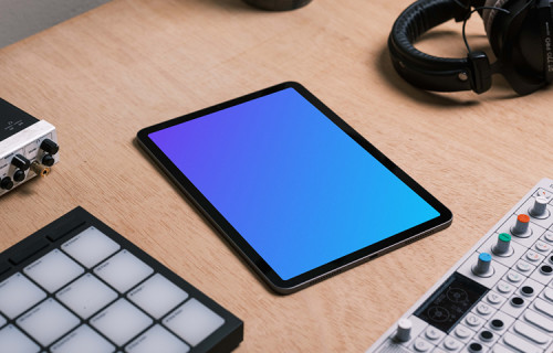 Tablet Mockup in the podcast studio
