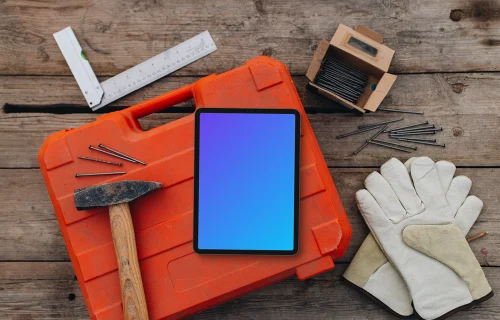 Tablet on the toolbox