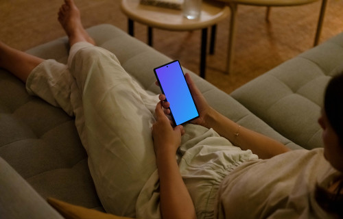 User holding a Google Pixel 6 mockup
