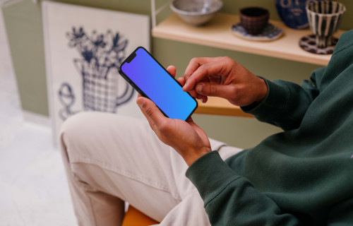 User scrolling on iPhone mockup