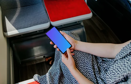 Woman hands holding a Google Pixel 6 mockup