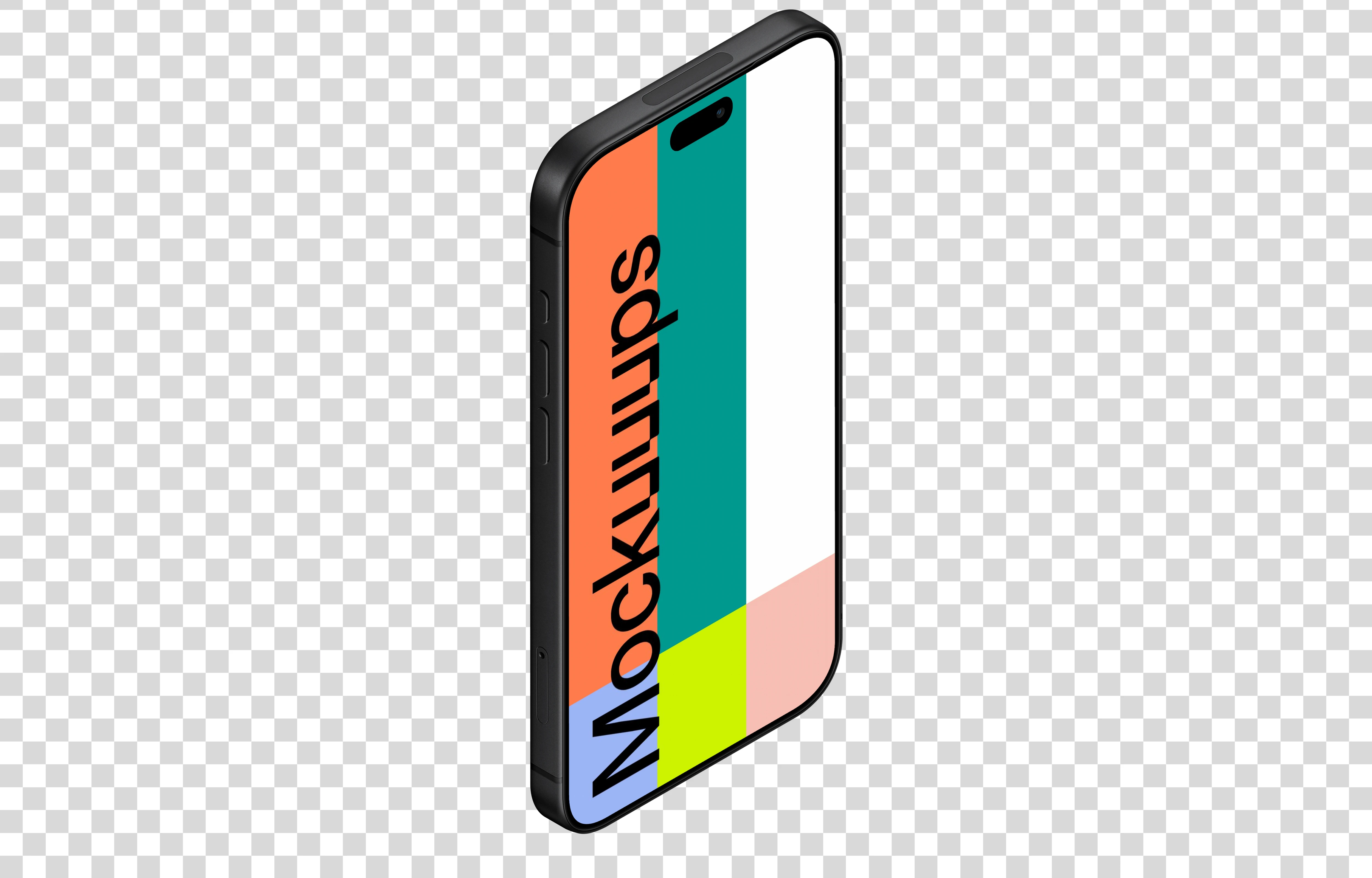 Isometric iPhone 18 Pro Mockup (Stand Left)