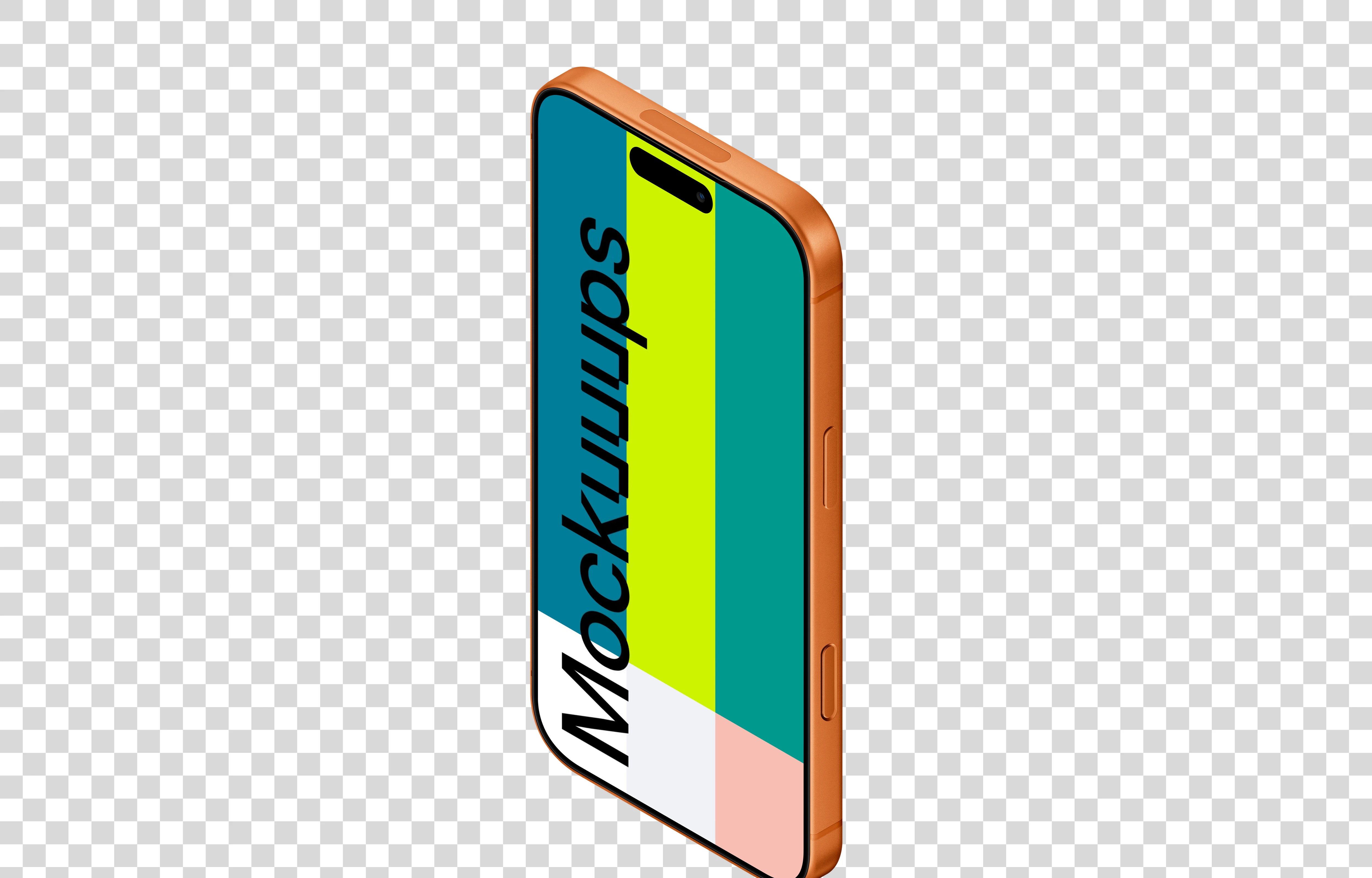 Isometric iPhone 17 Pro Mockup (Stand Right)