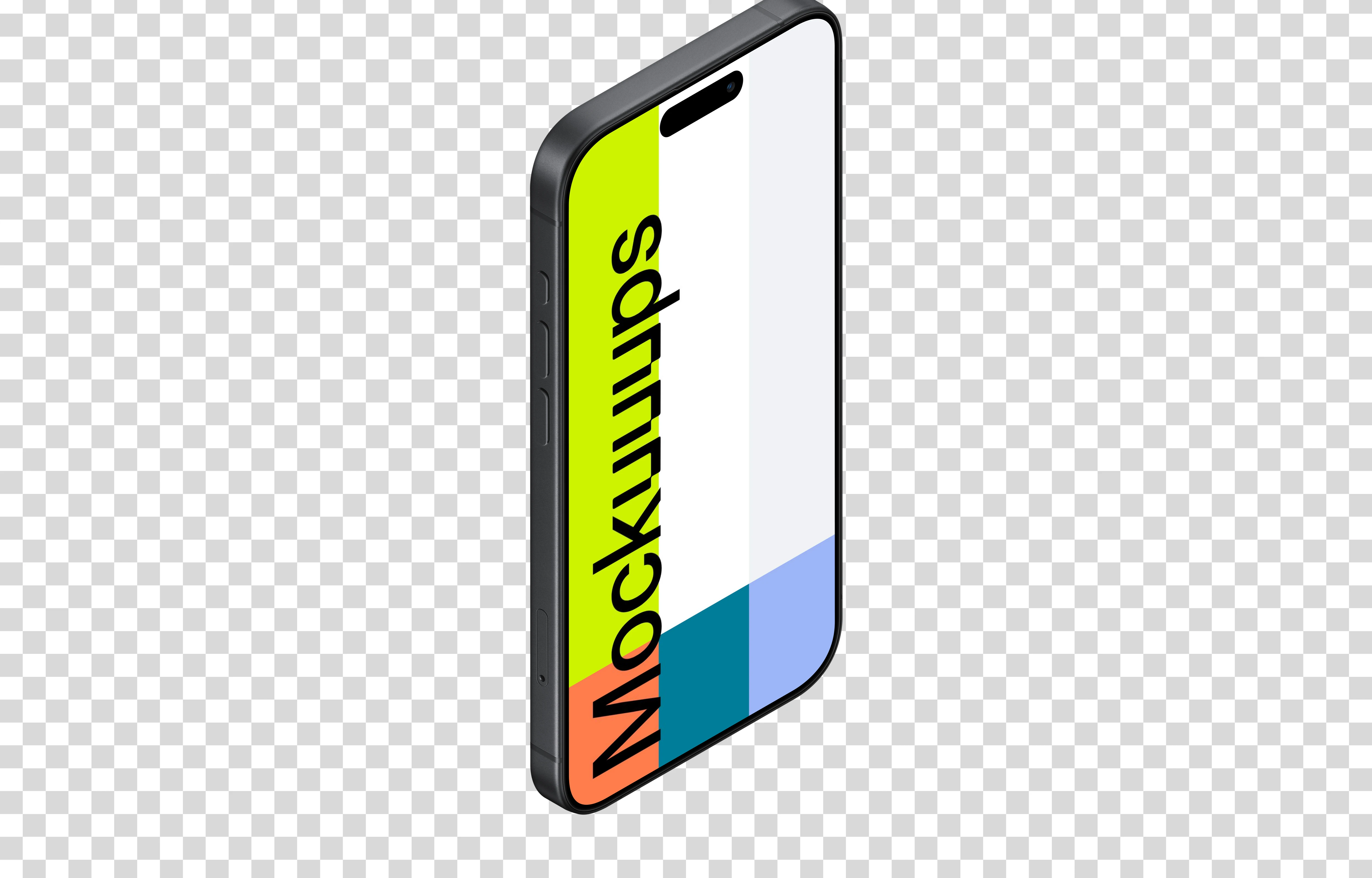 Isometric iPhone 17 Mockup (Stand Left)