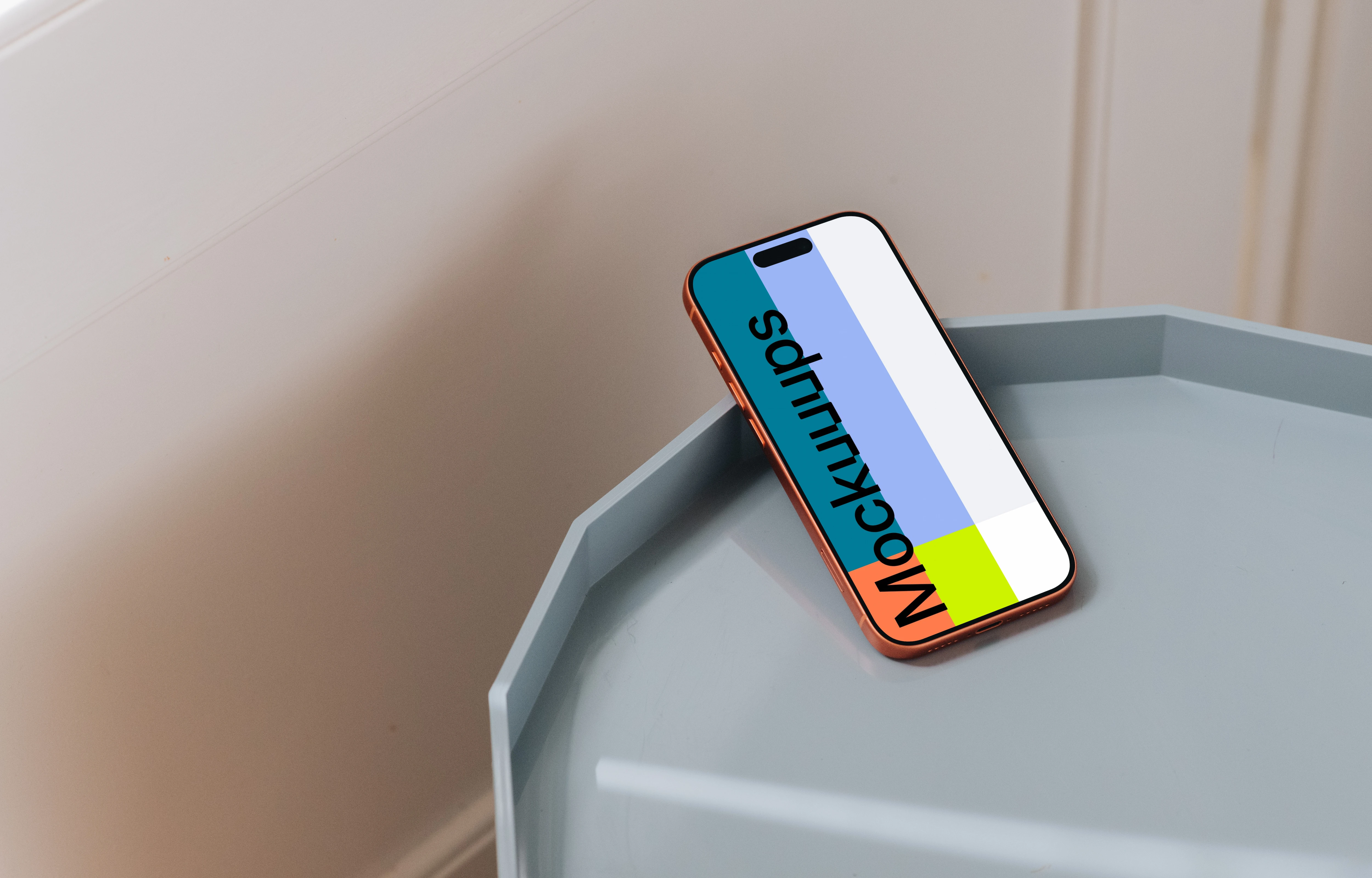 iPhone 17 Pro mockup on a light-colored table