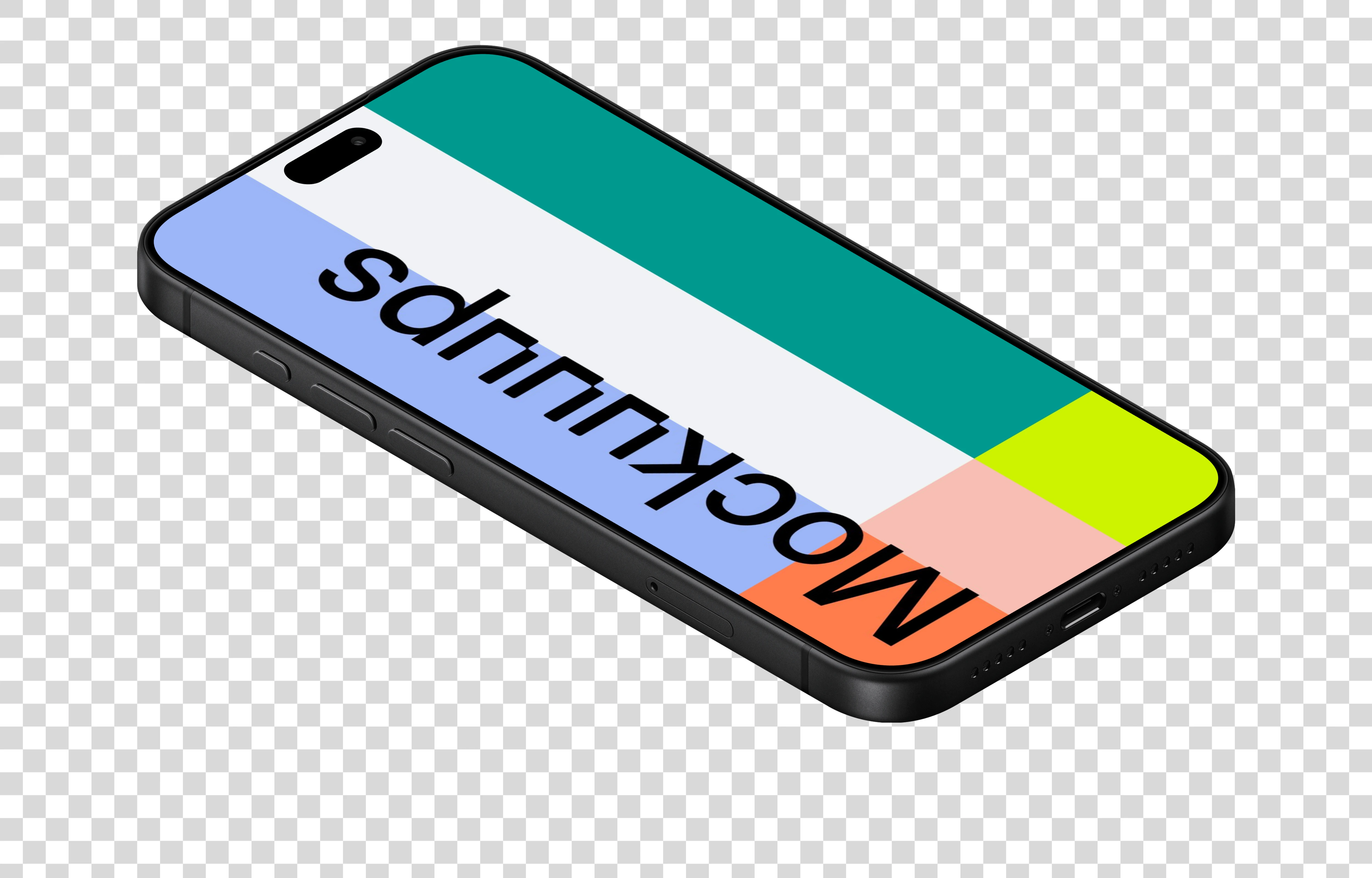 Isometric iPhone 18 Pro Mockup (Left)