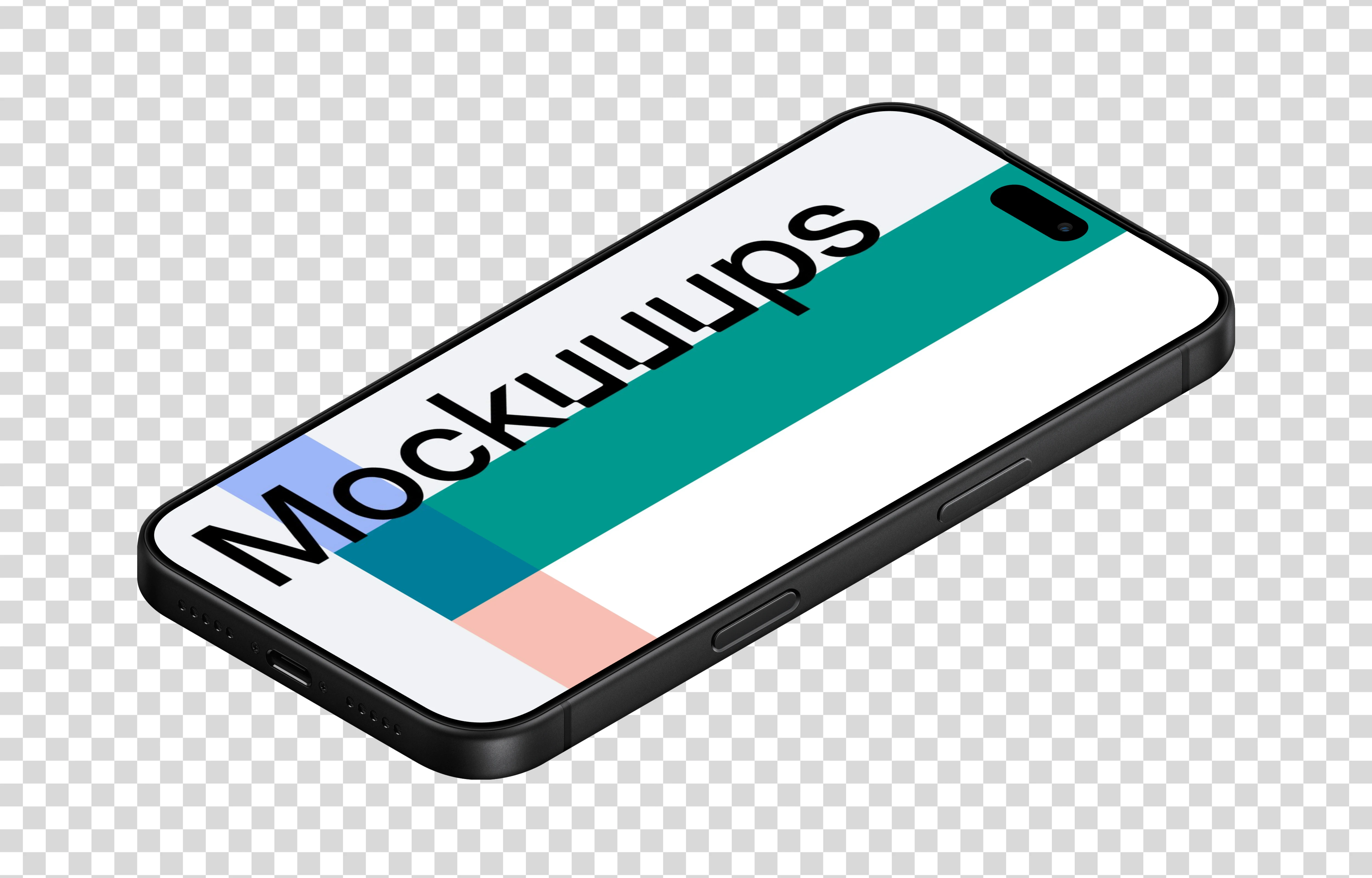 Isometric iPhone 18 Pro Mockup (Right)