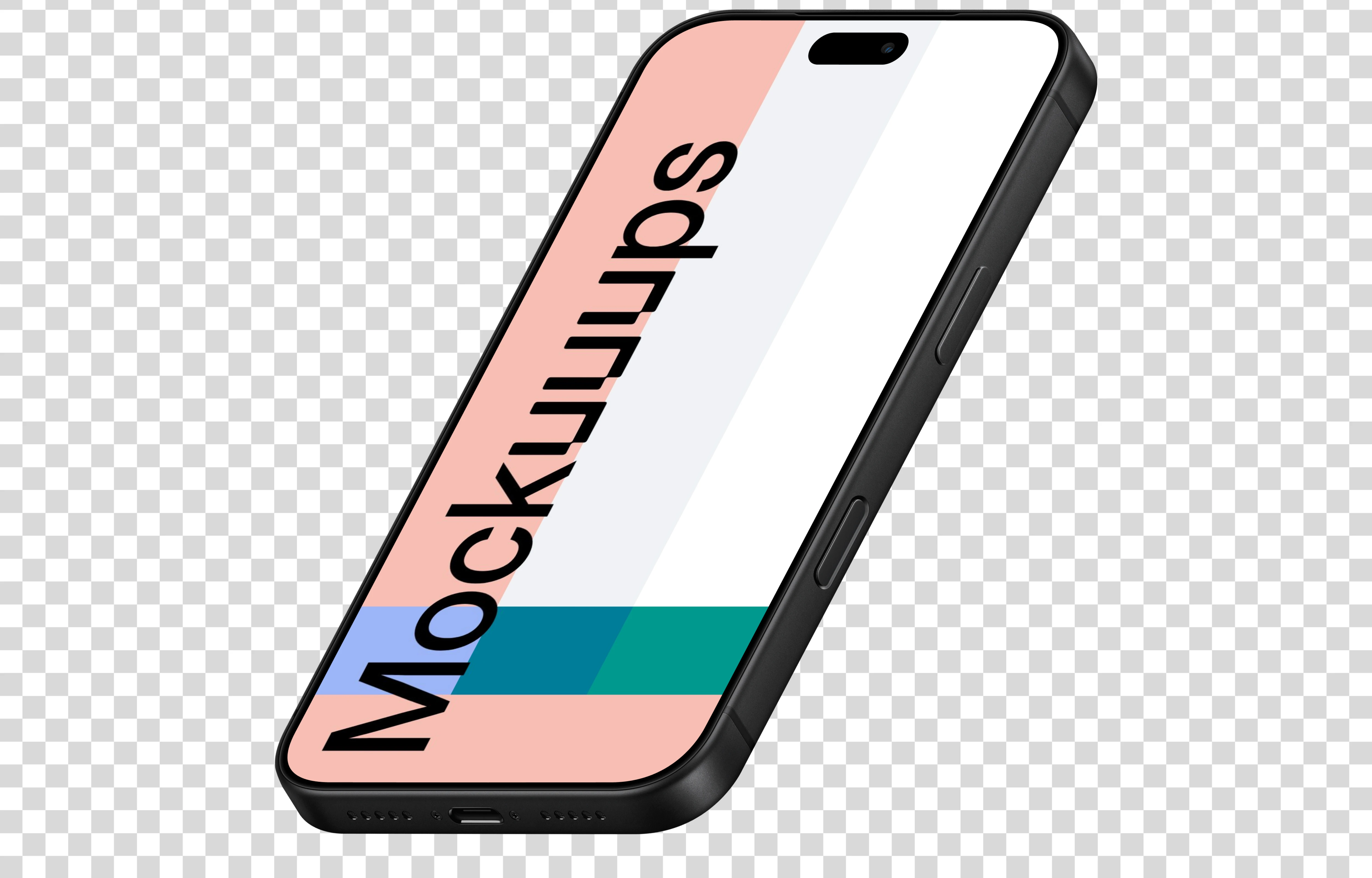 Isometric iPhone 18 Pro Mockup (Semi Stand Right)