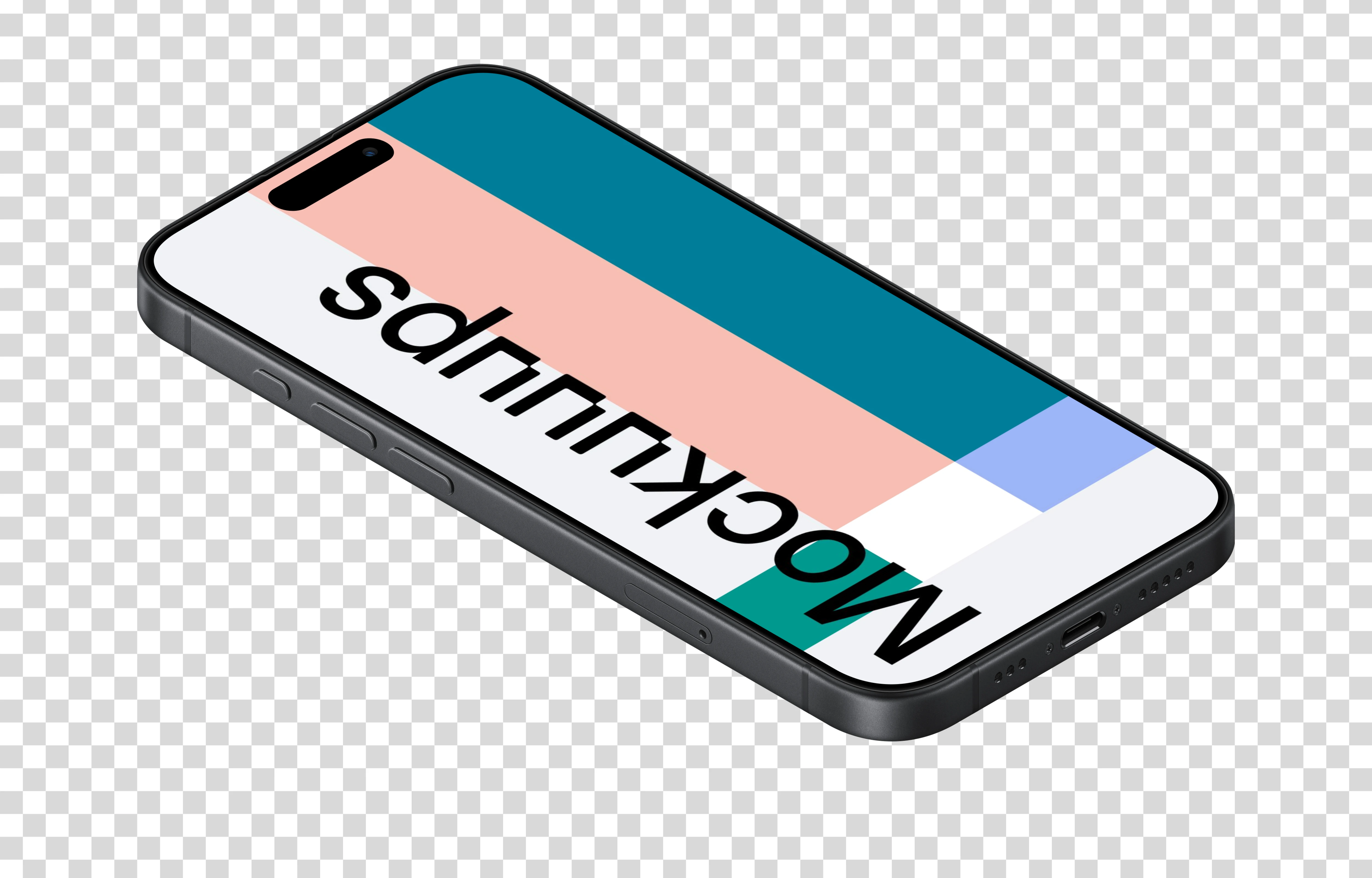 Isometric iPhone 17 Mockup (Left)