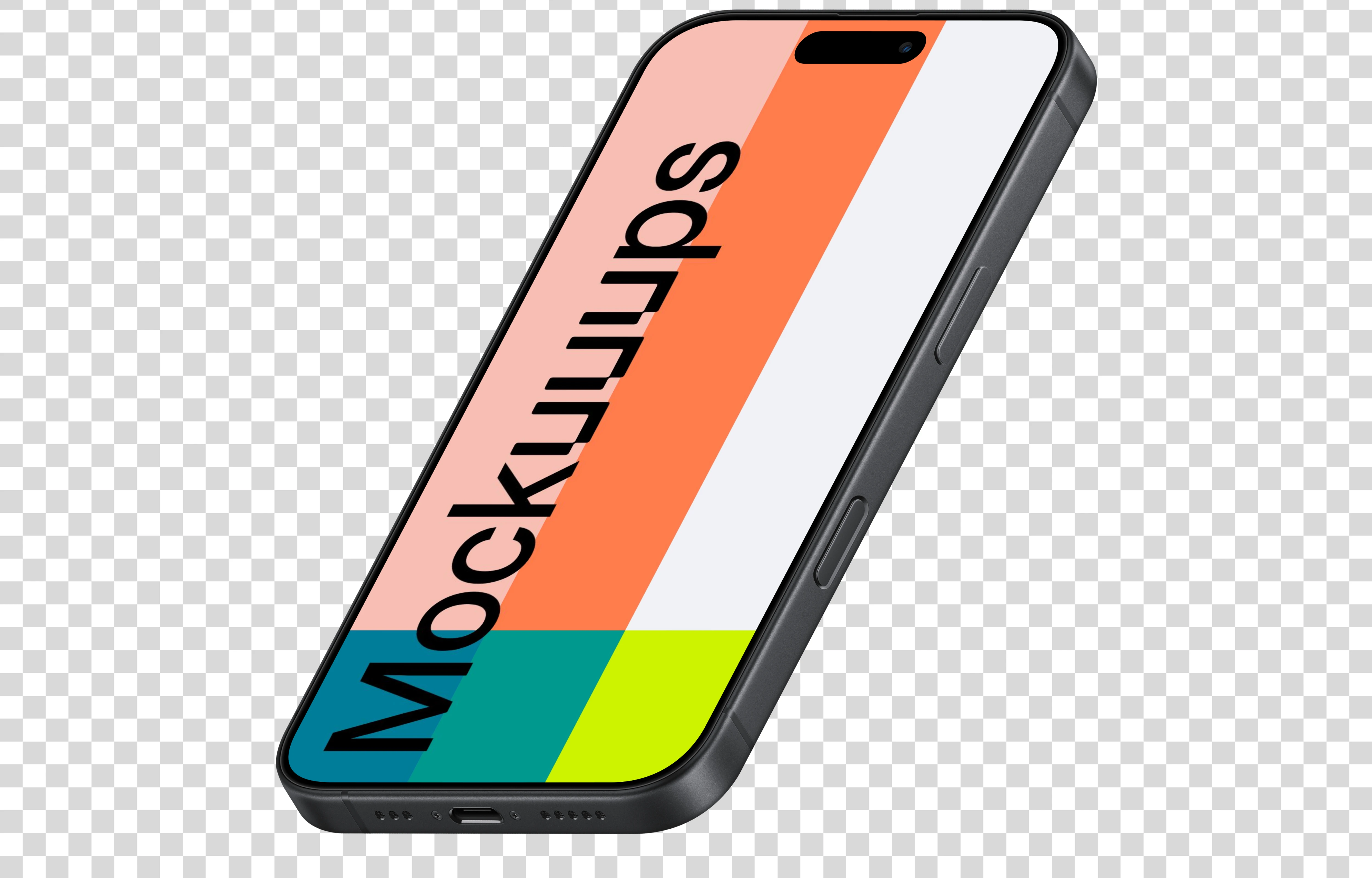 Isometric iPhone 17 Mockup (Semi Stand Right)