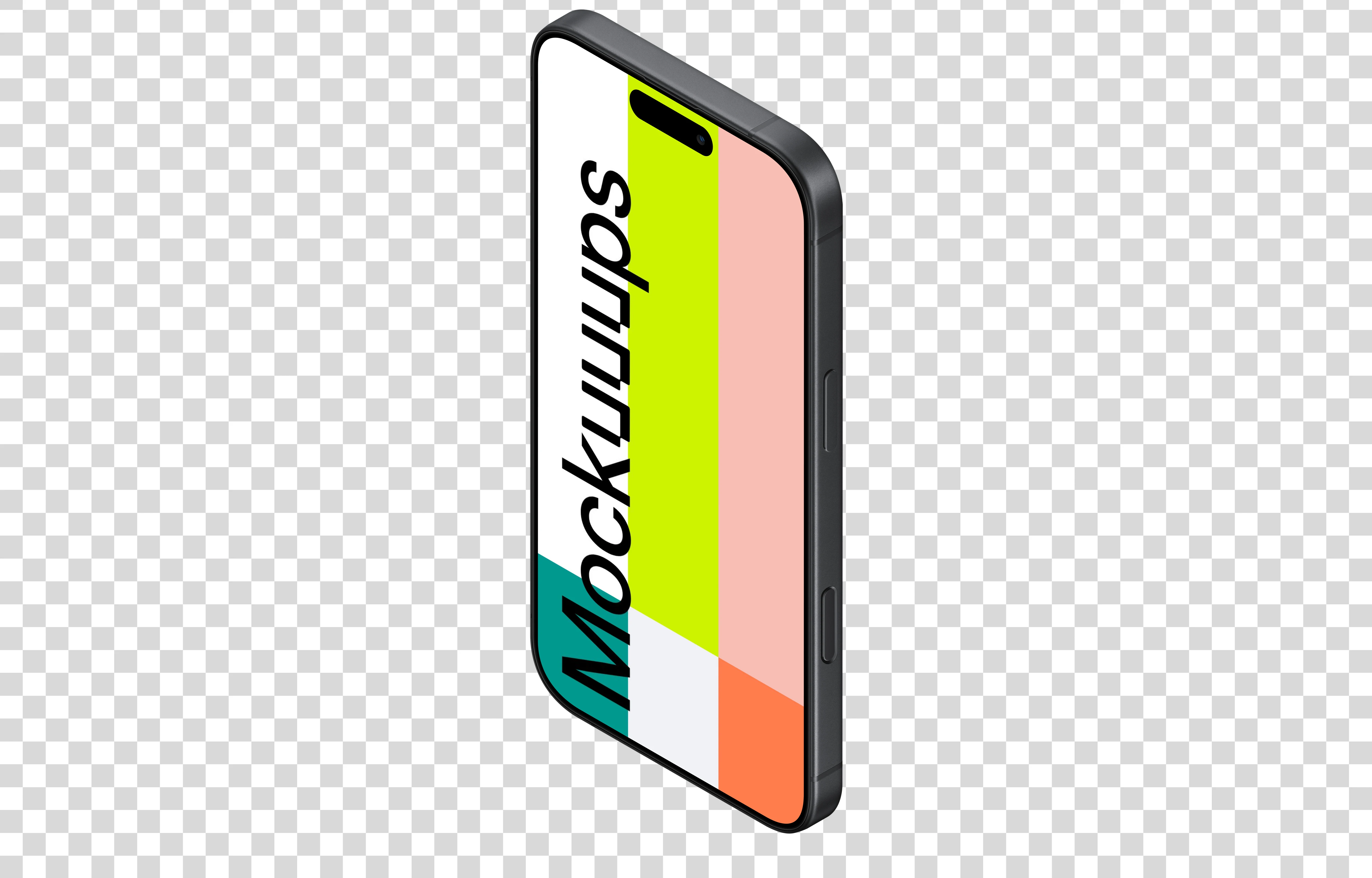 Isometric iPhone 17 Mockup (Stand Right)