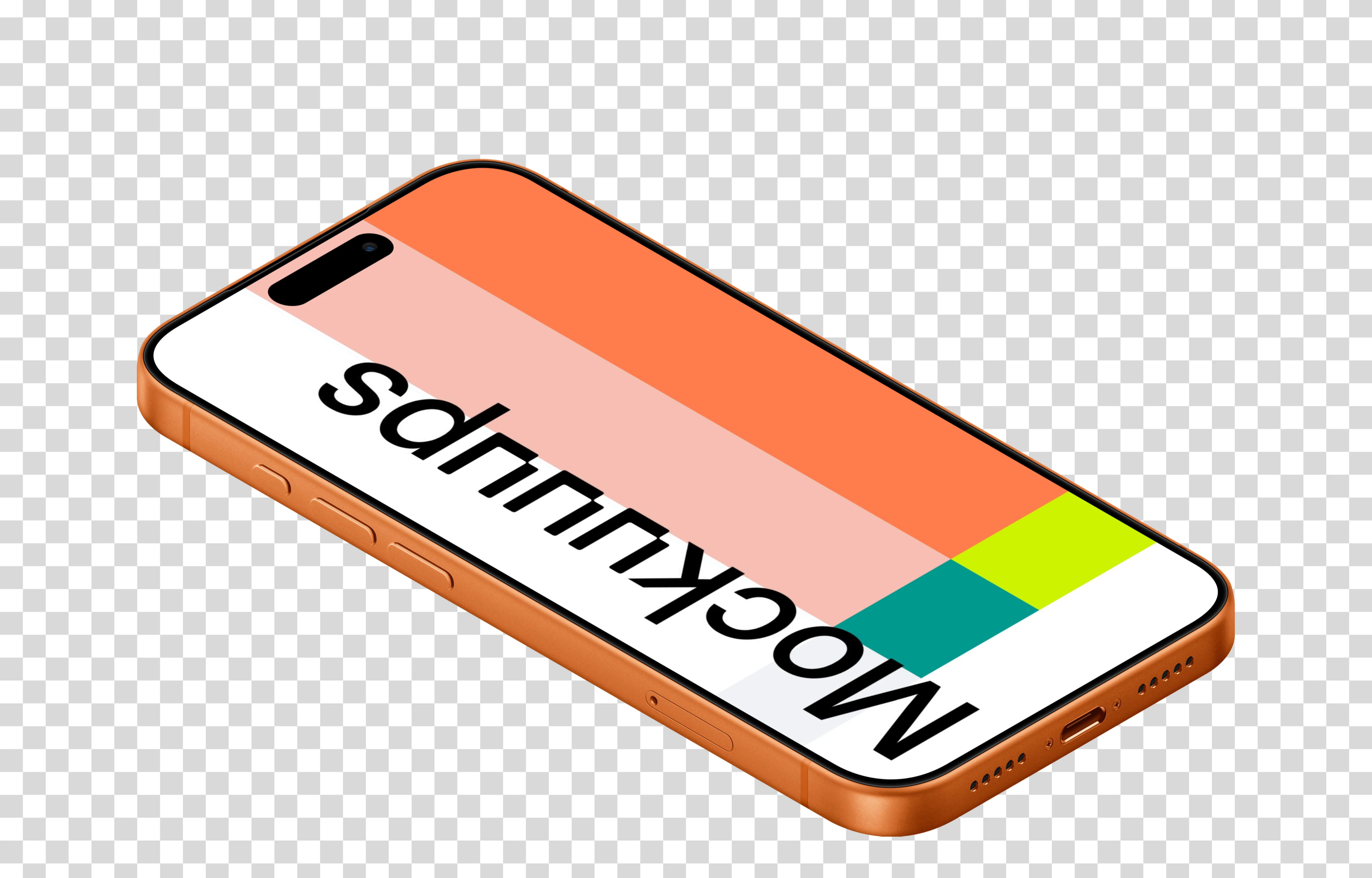 Isometric iPhone 17 Pro Mockup (Left)