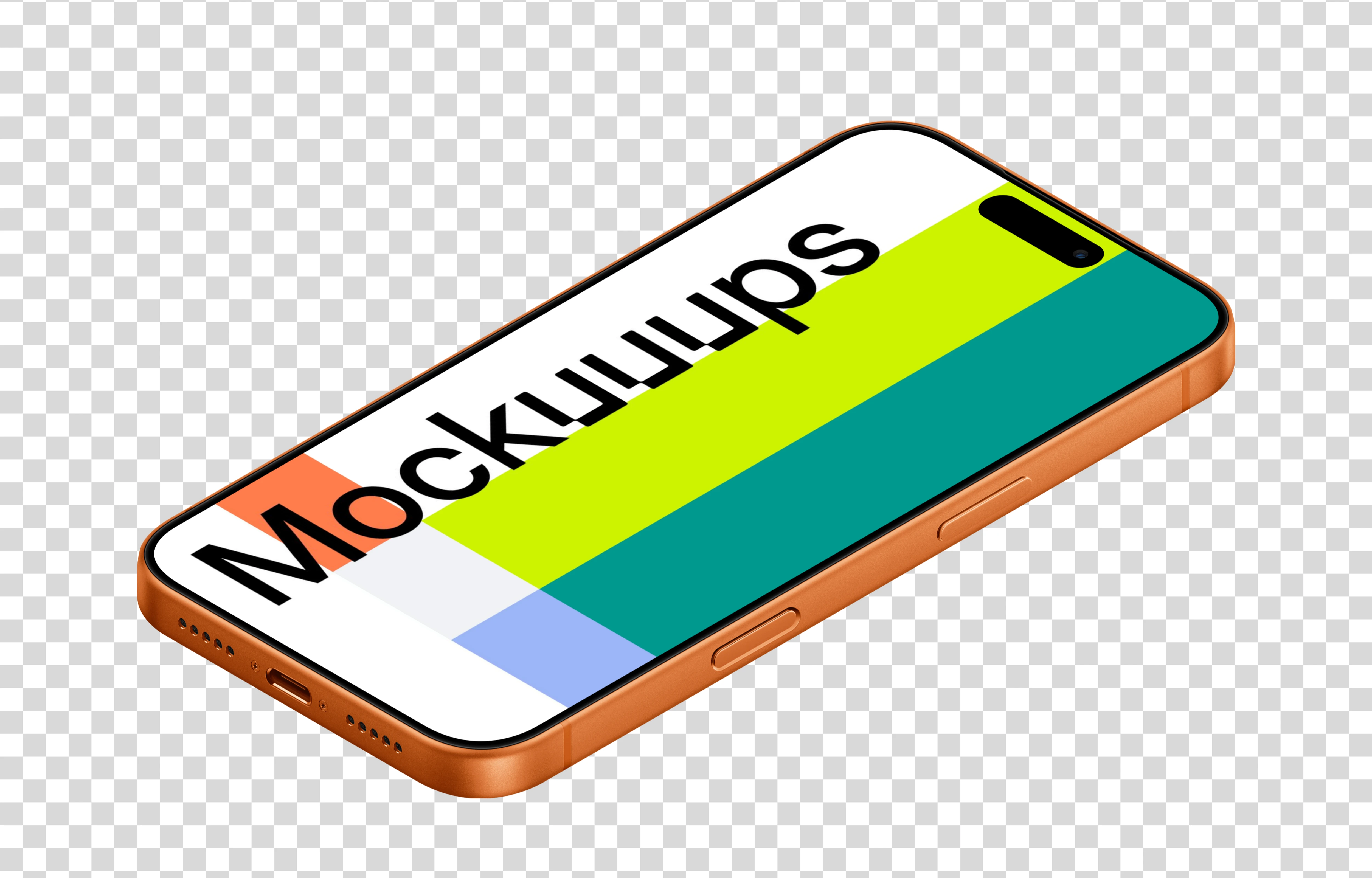 Isometric iPhone 17 Pro Mockup (Right)