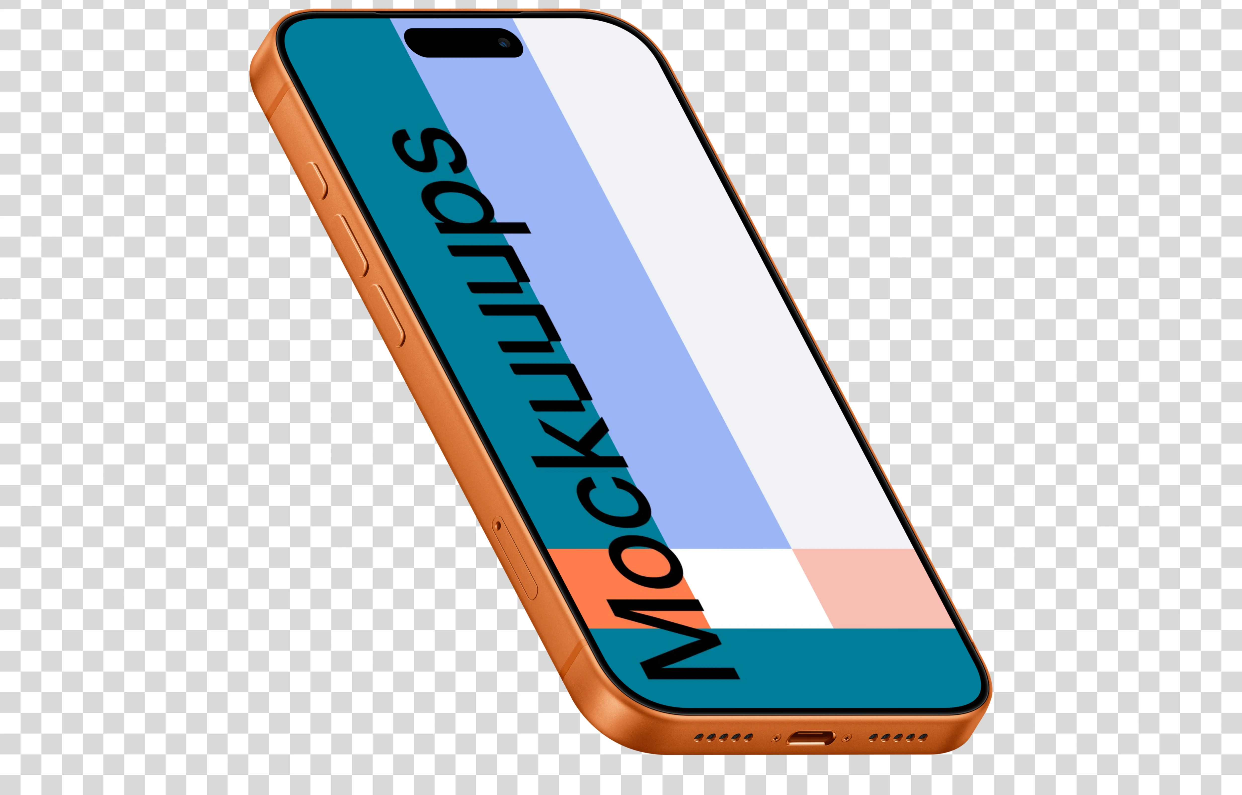 Isometric iPhone 17 Pro Mockup (Semi Stand Left)