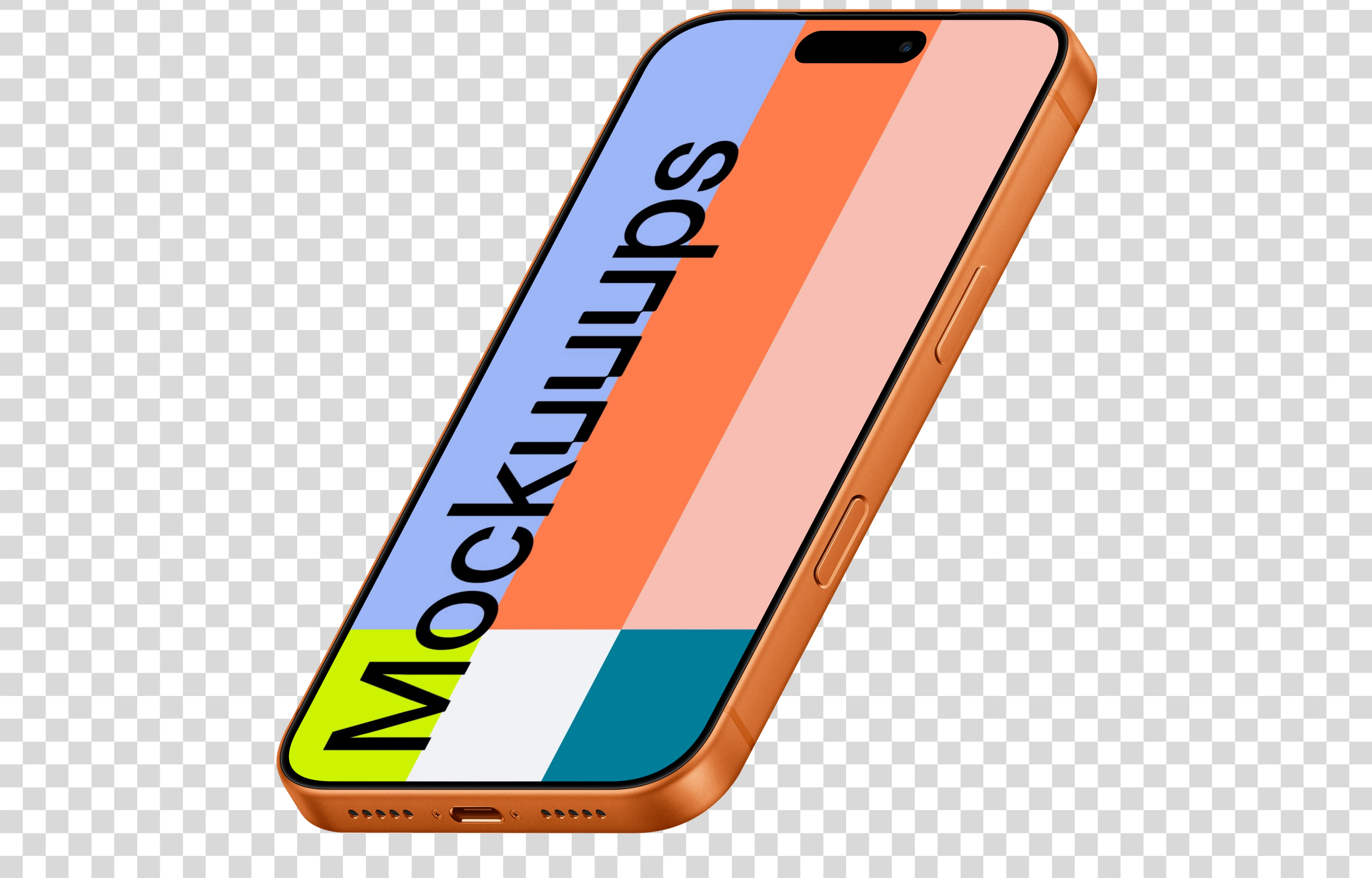 Isometric iPhone 17 Pro Mockup (Semi Stand Right)