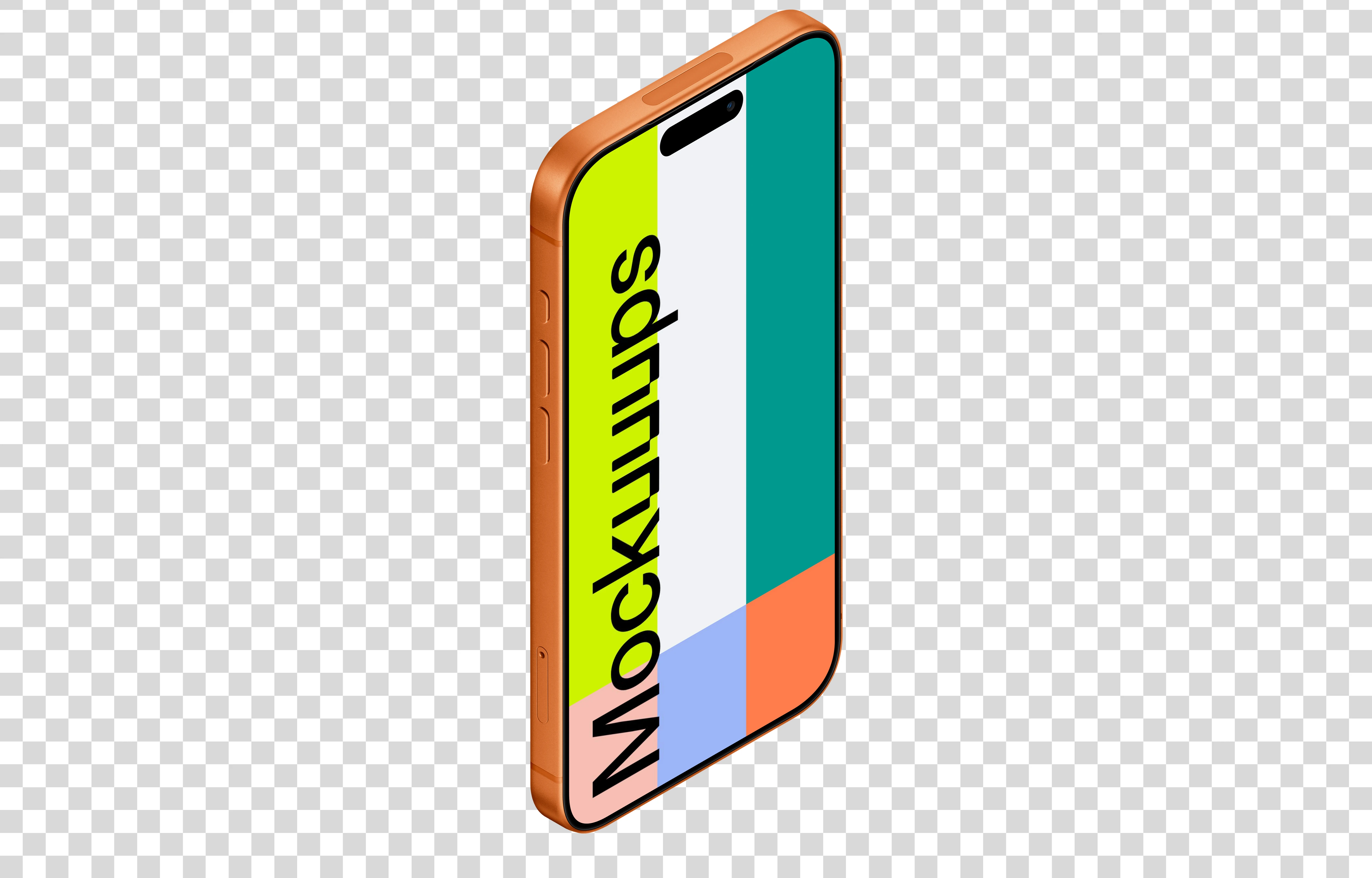 Isometric iPhone 17 Pro Mockup (Stand Left)