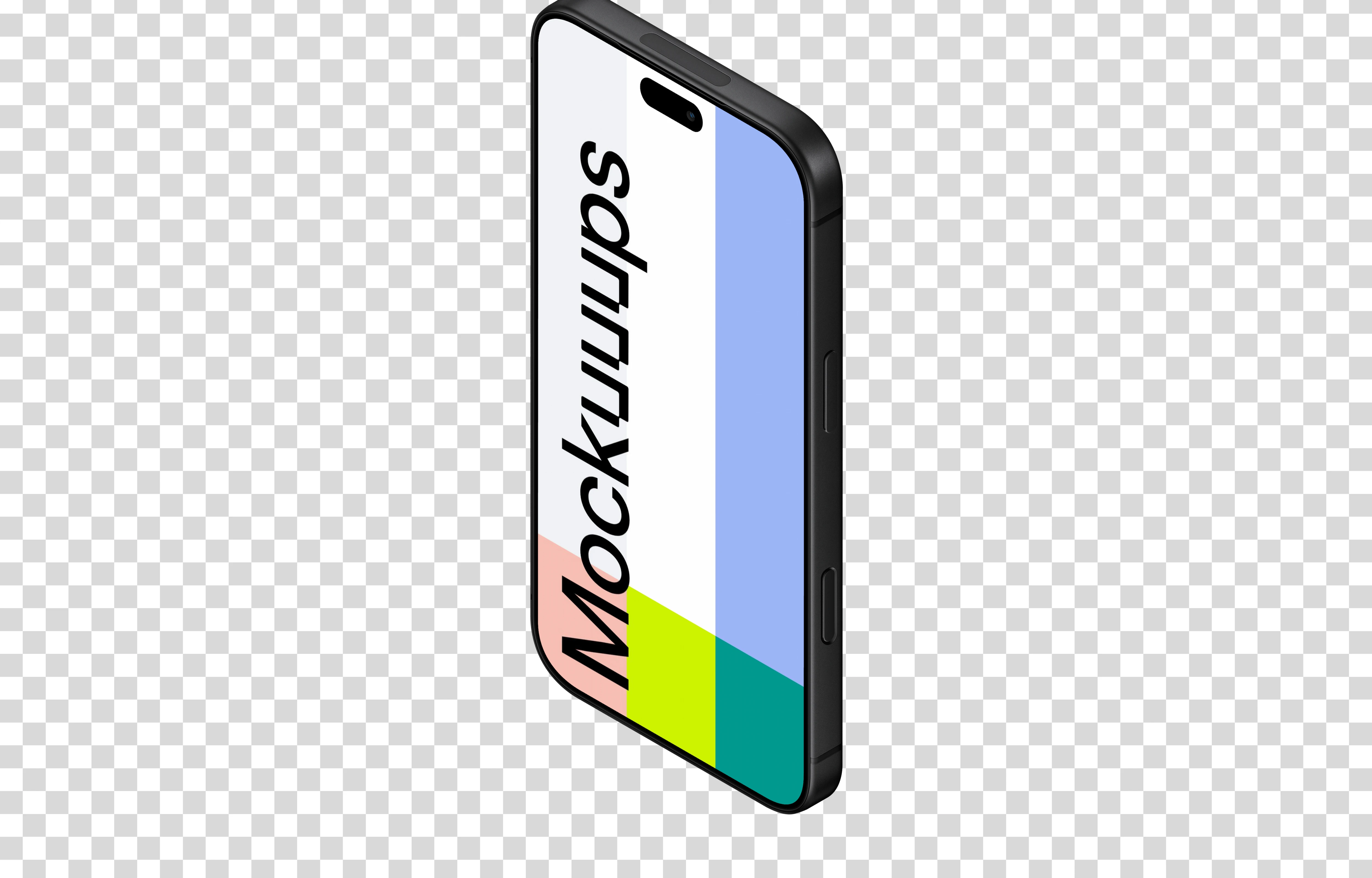 Isometric iPhone 18 Pro Mockup (Stand Right)
