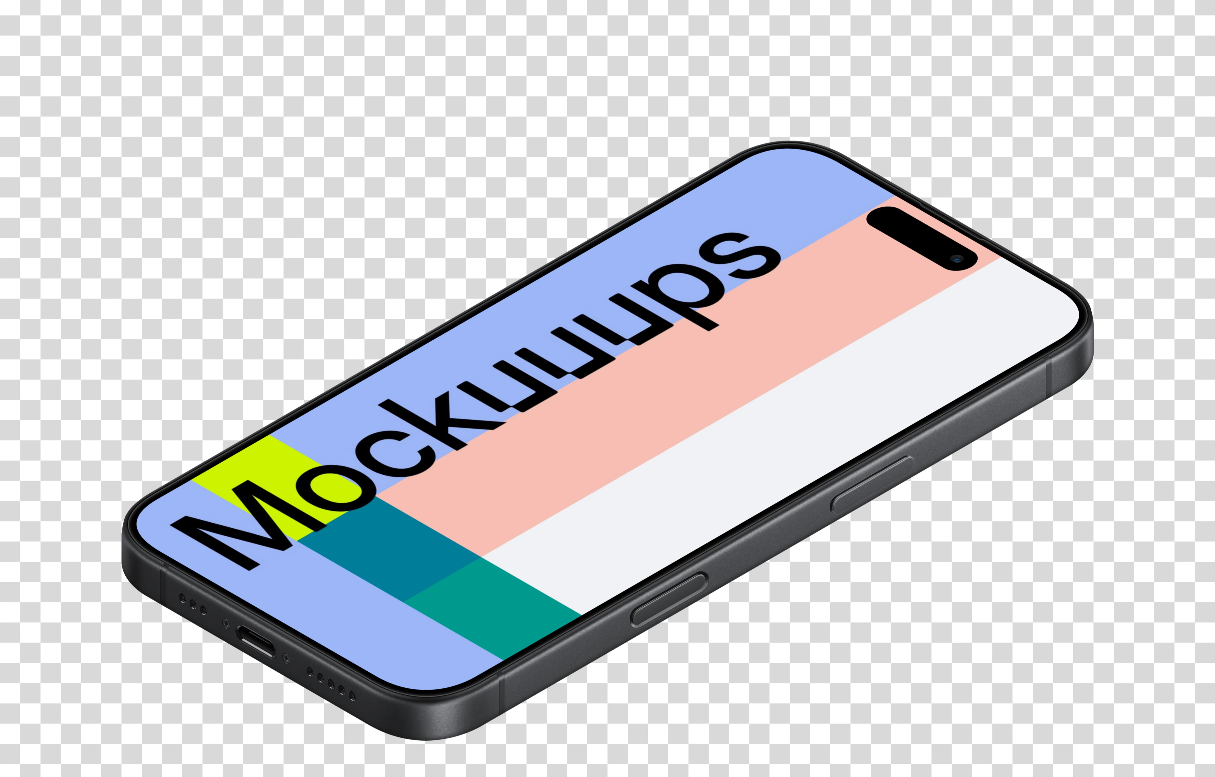 Isometric iPhone 17 Mockup (Right)