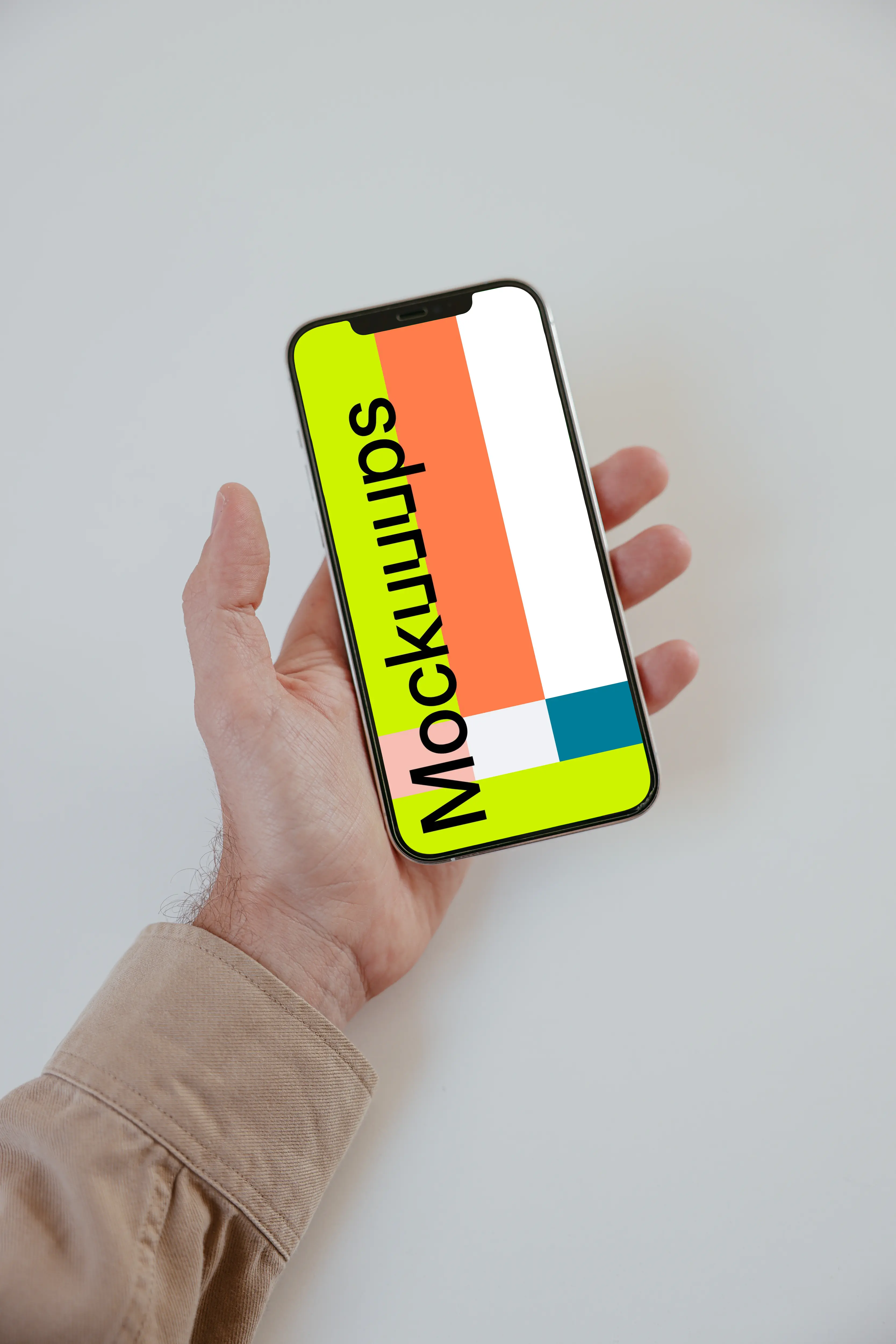 A simple iPhone mockup in a user’s hand