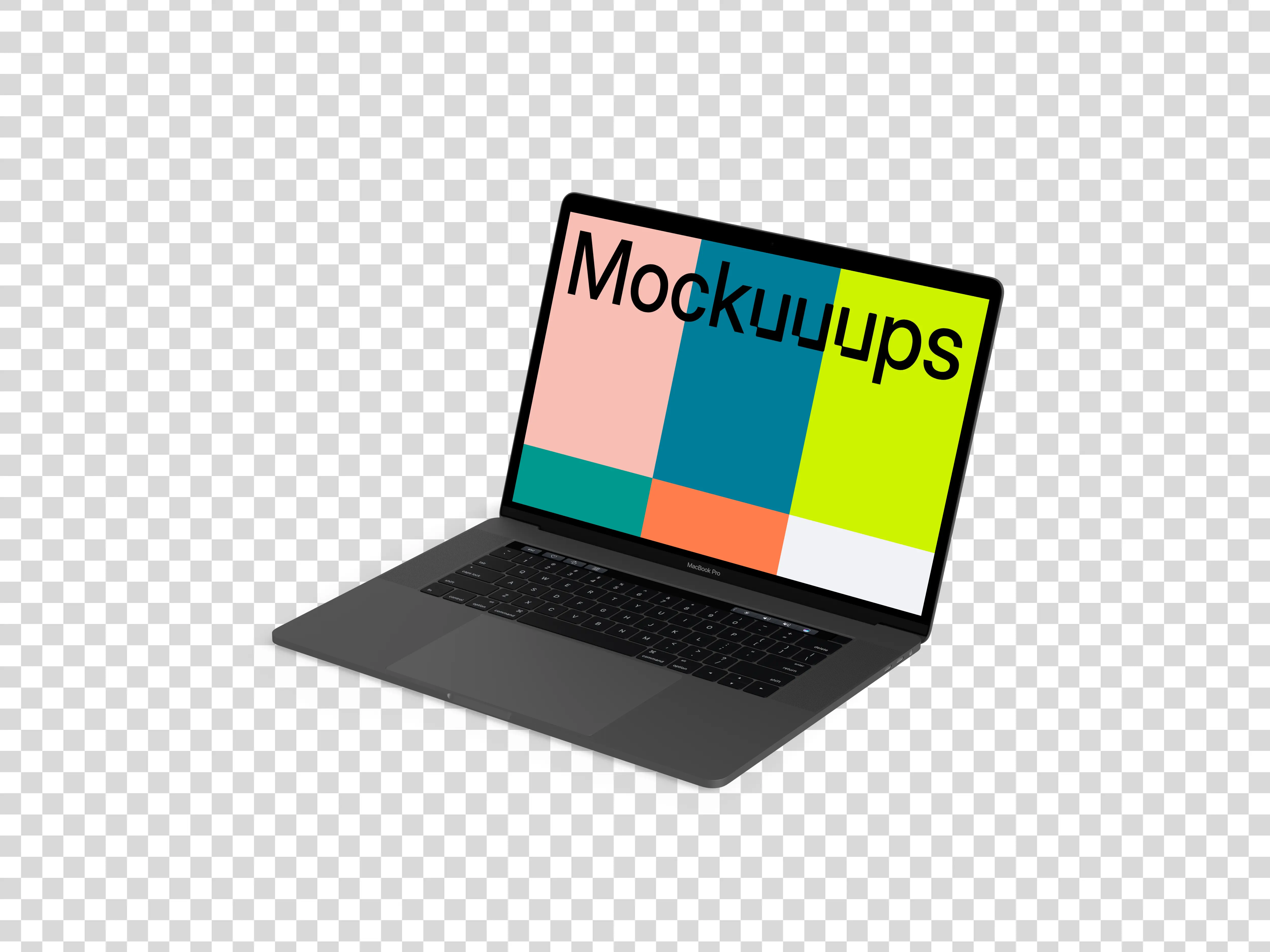 Macbook Pro mockup oriented to the right
