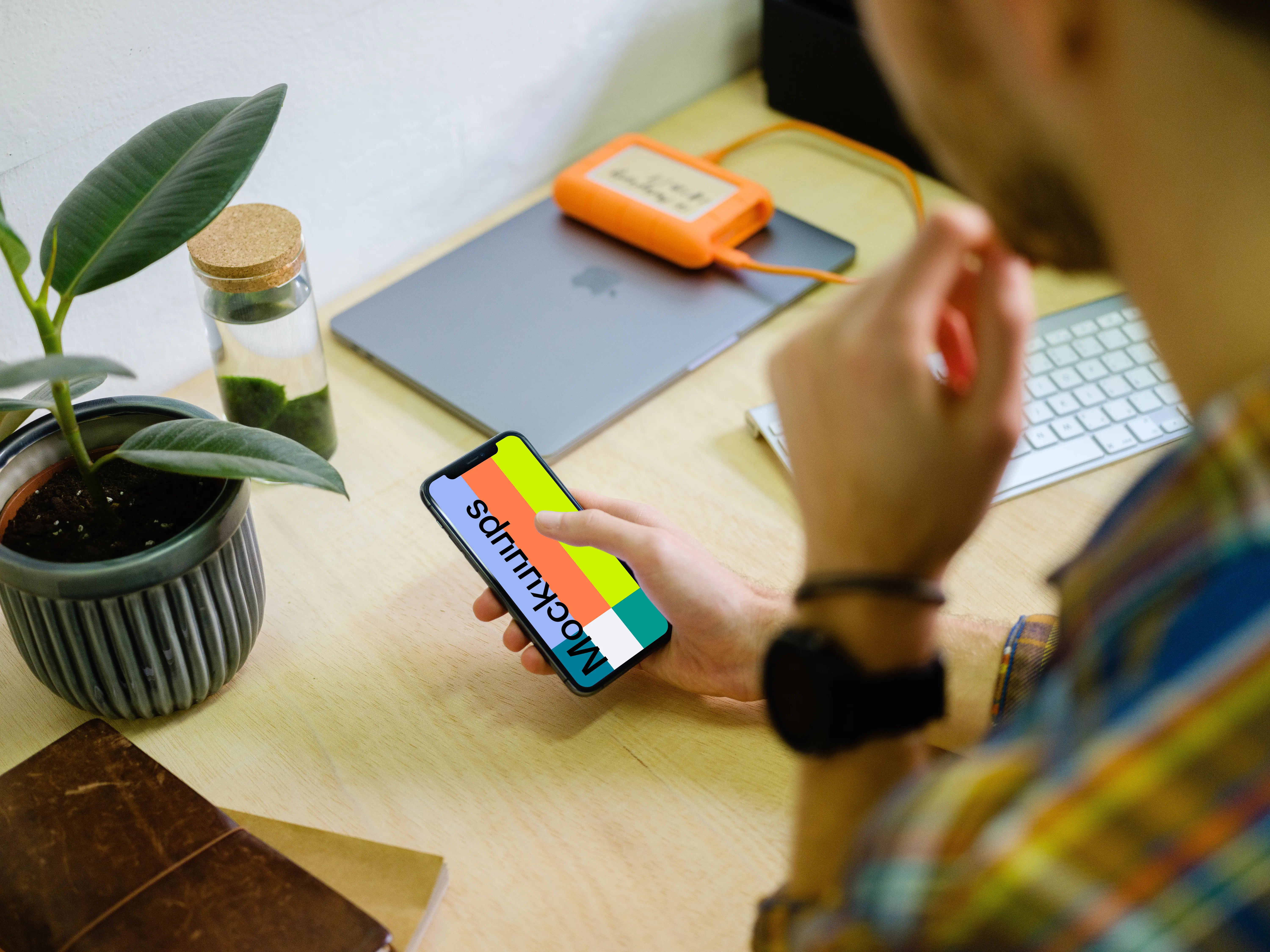 Man browsing on the iPhone 11 mockup