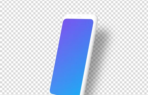 Clay Google Pixel 4 Mockup (Perspective Right - Floating Shadow)