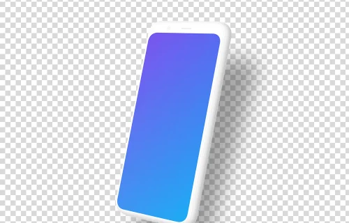 Clay Google Pixel 4 Mockup (Perspective Right - Floating Shadow)
