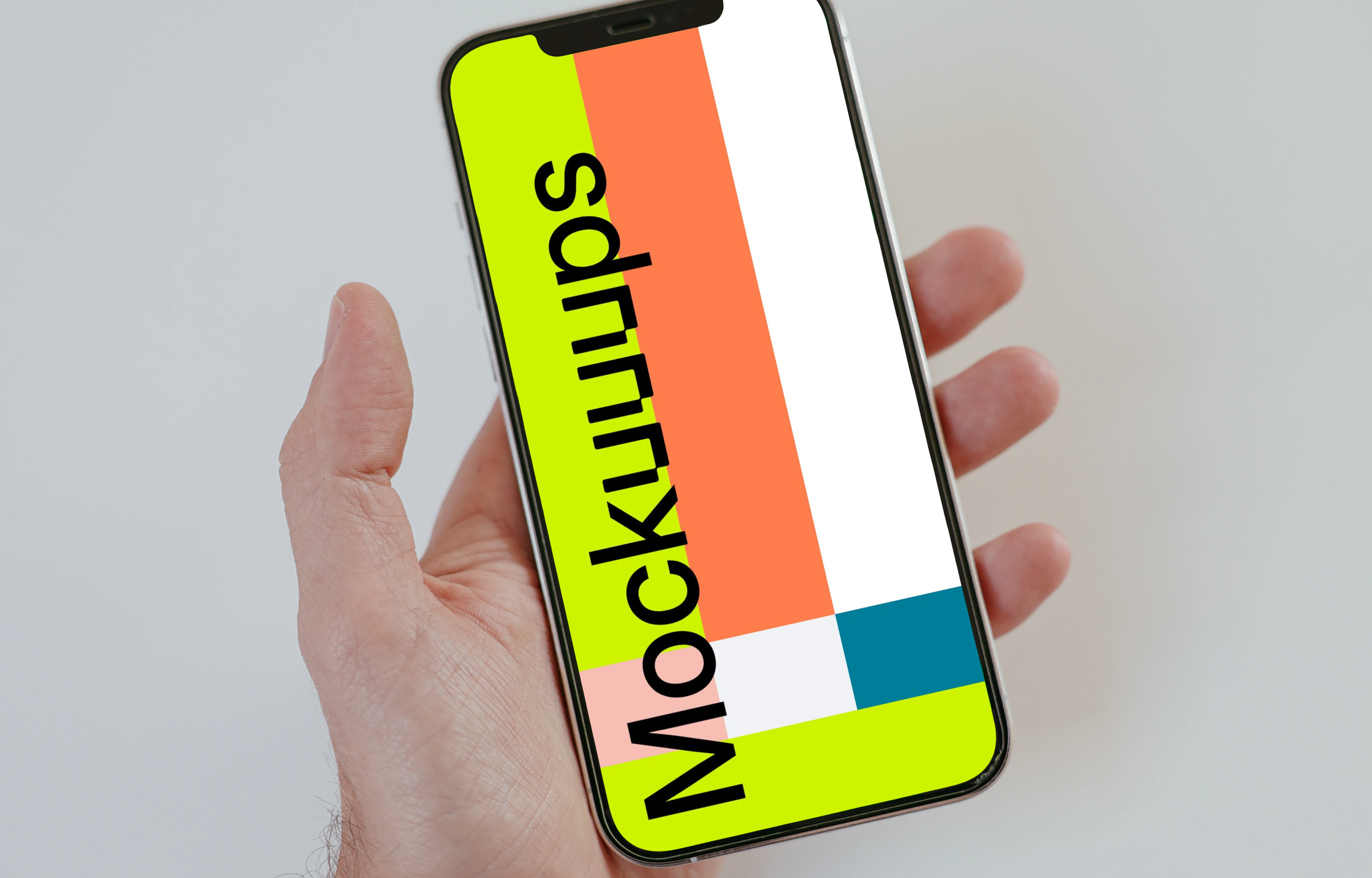 A simple iPhone mockup in a user’s hand