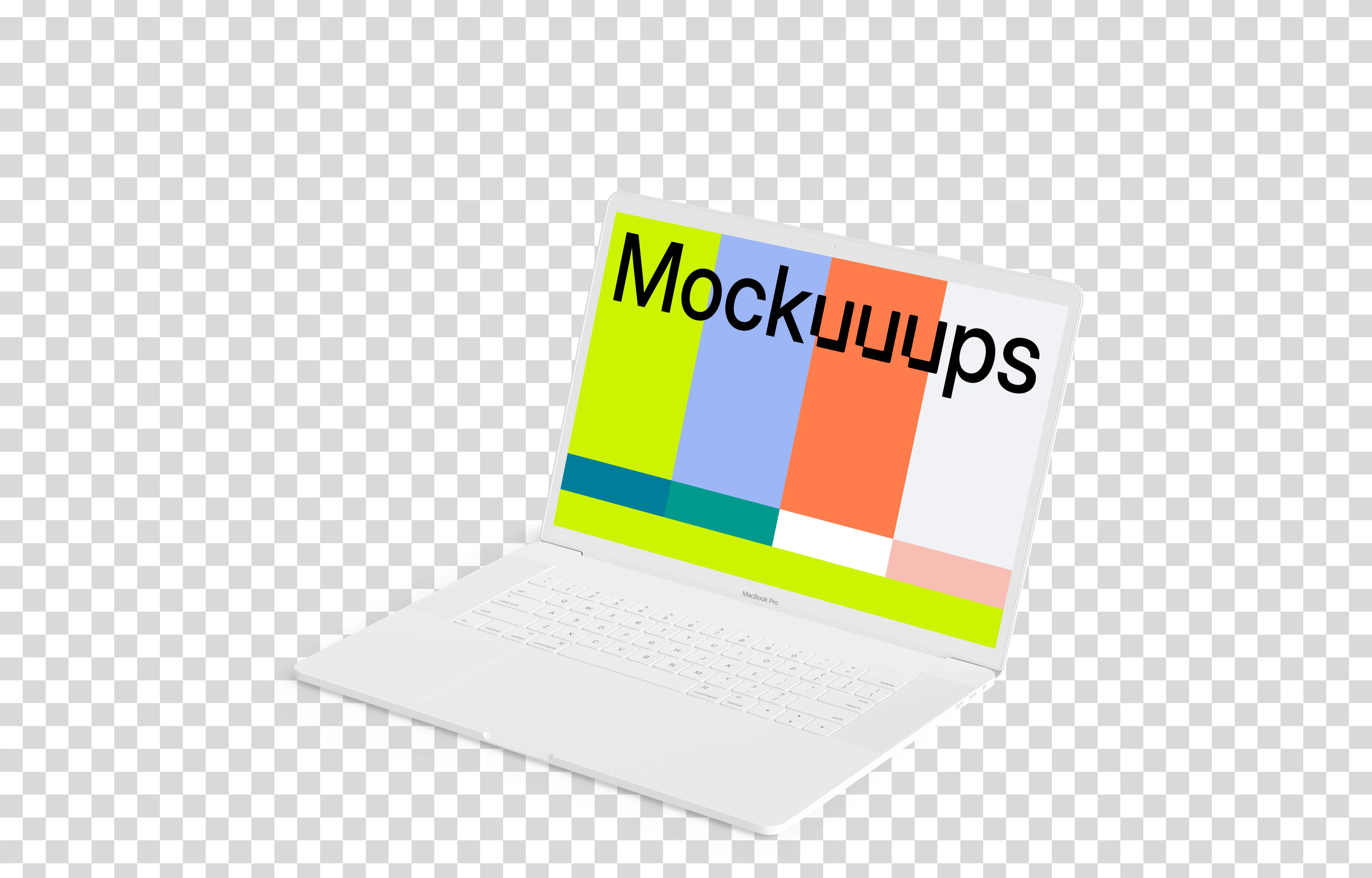 Macbook Pro mockup (Clay White) oriented to the right