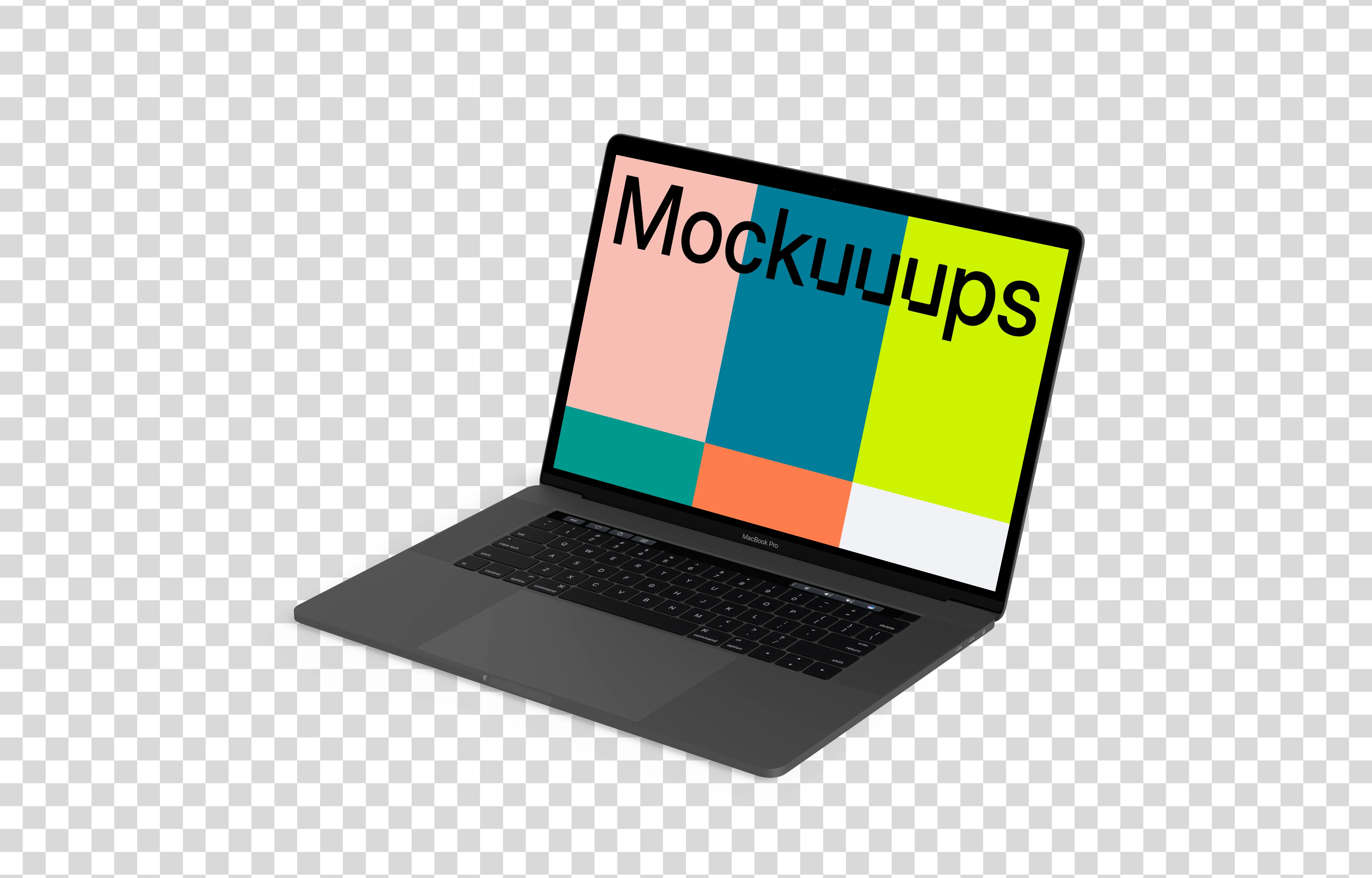 Macbook Pro mockup oriented to the right
