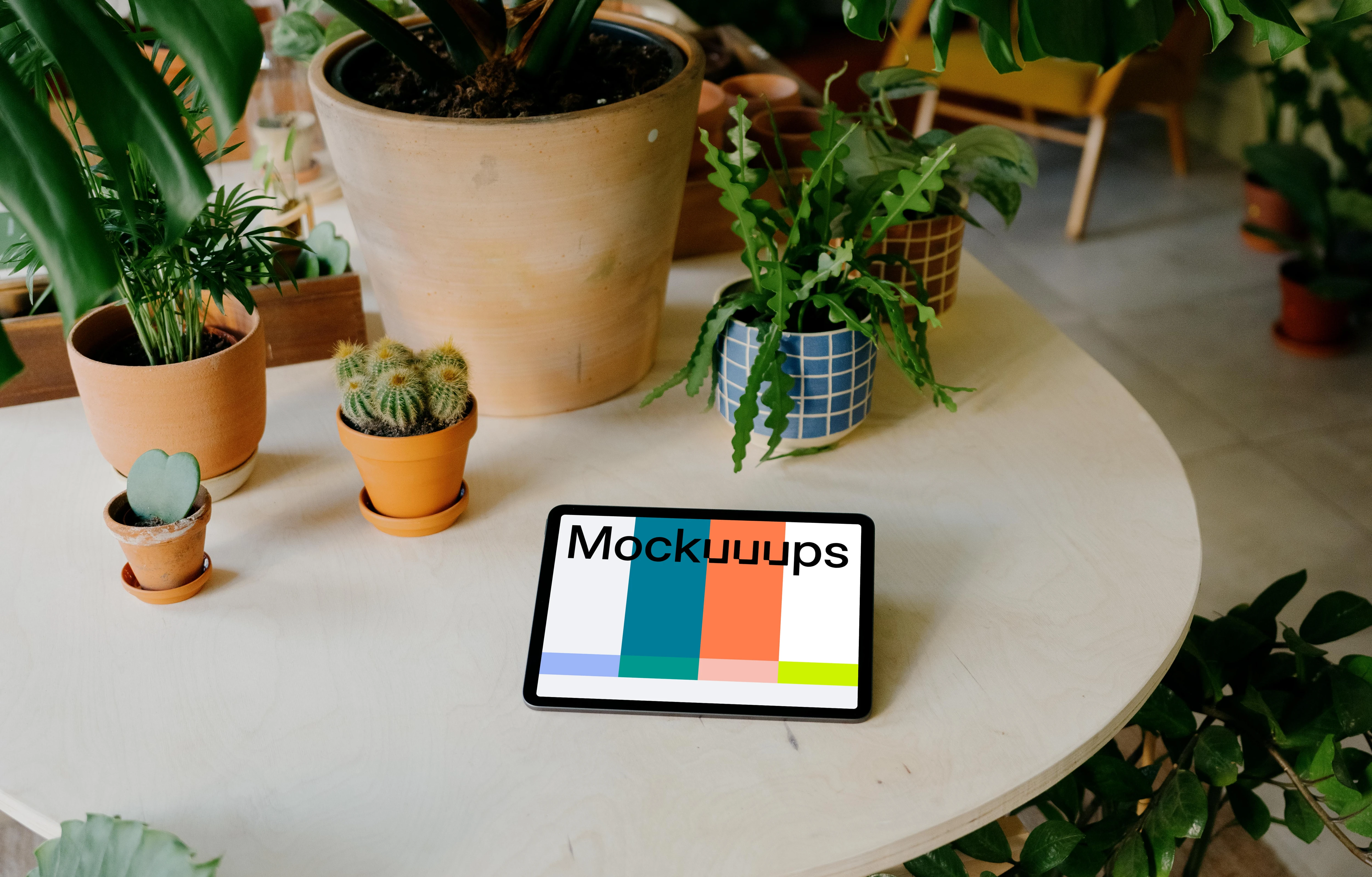 iPad Air mockup in reading position 