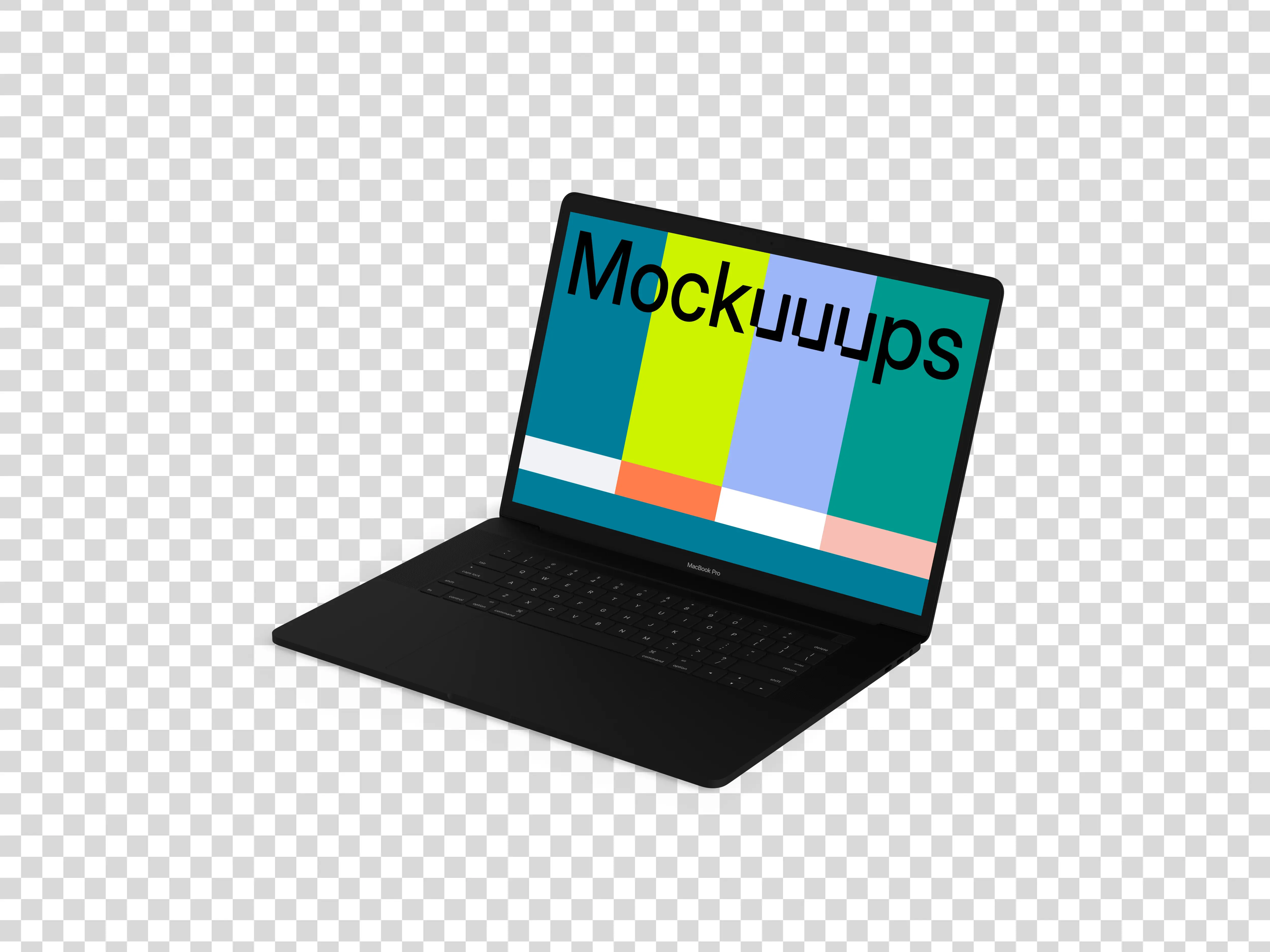 Macbook Pro mockup (Clay Dark) oriented to the right