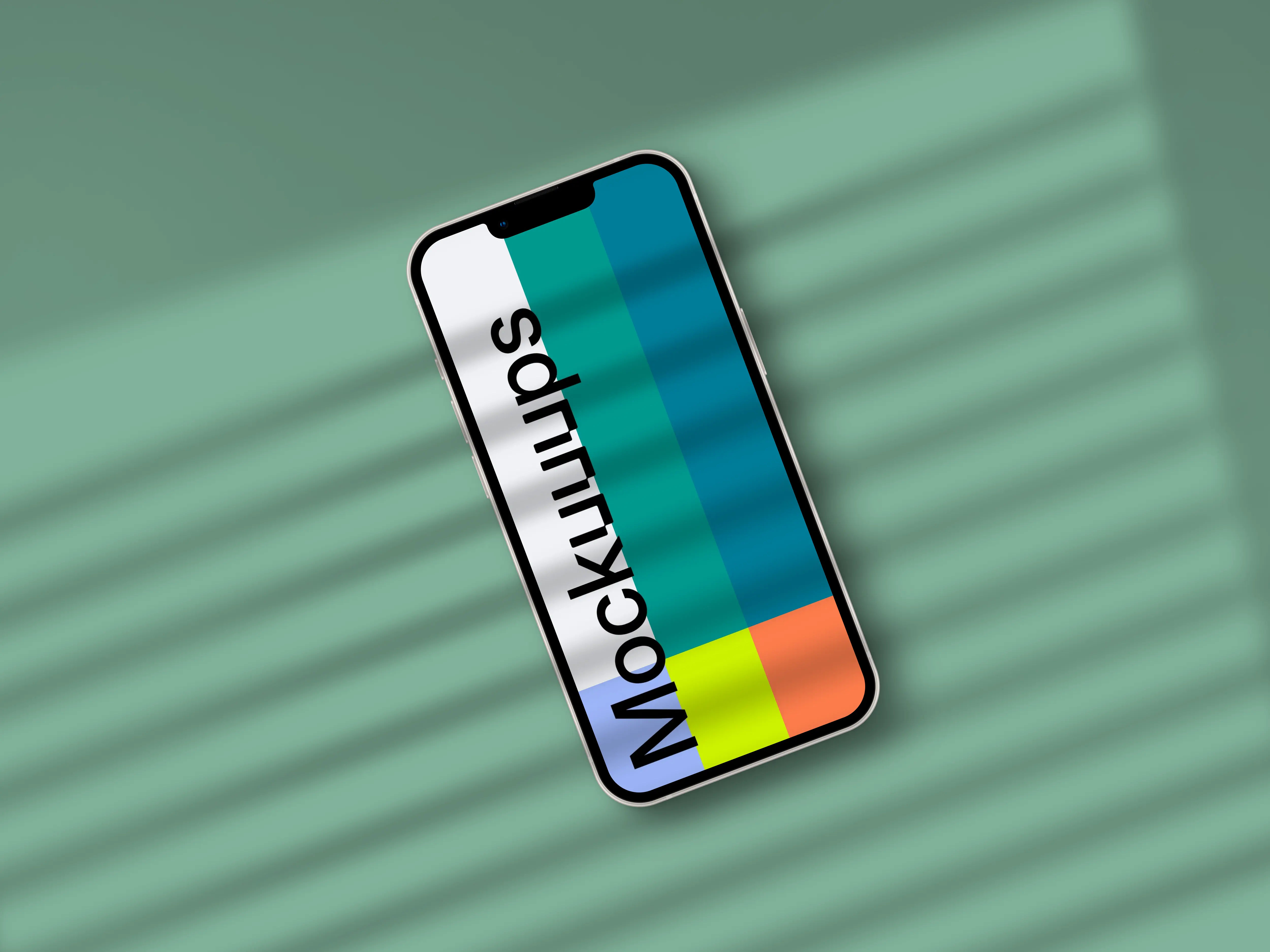 Smartphone mockup on the colorful background