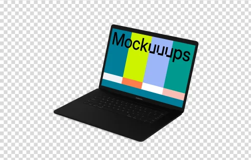 Macbook Pro mockup (Clay Dark) oriented to the right