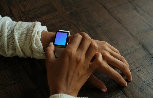 Waking Apple Watch mockup screen