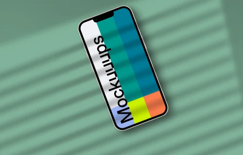 Smartphone mockup on the colorful background