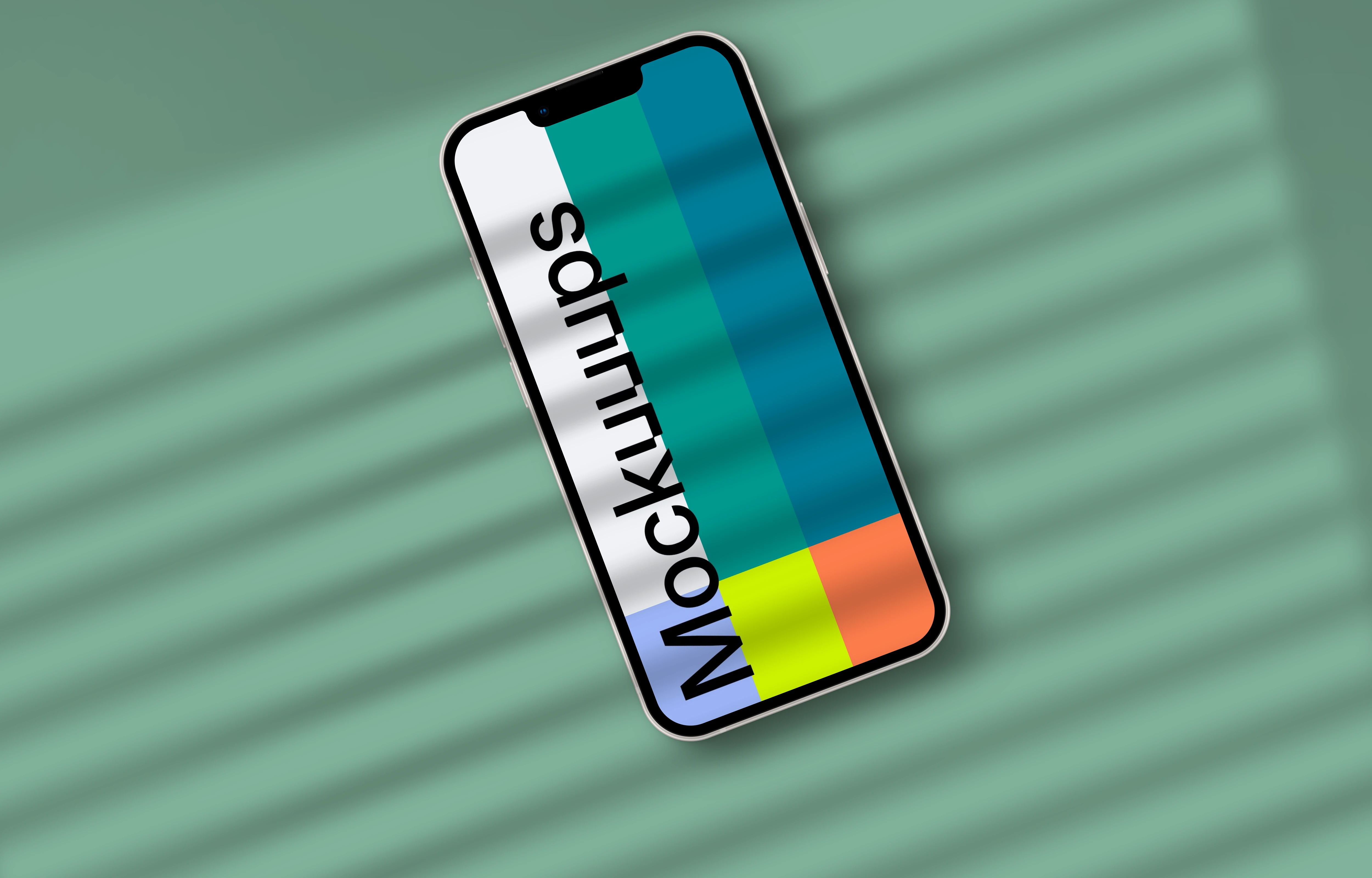 Smartphone mockup on the colorful background
