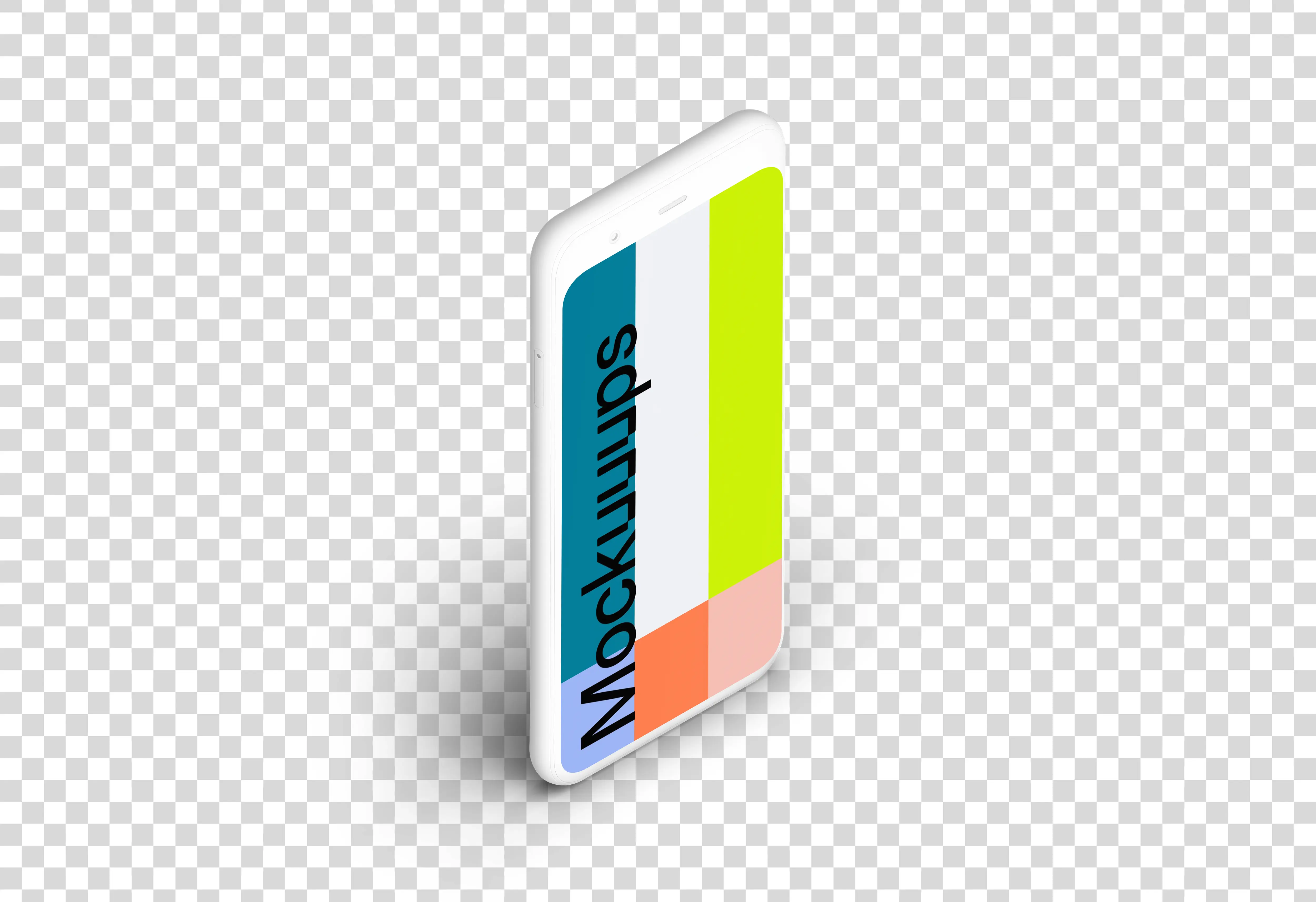 Clay Google Pixel 4 Mockup (Isometric Stand Left)